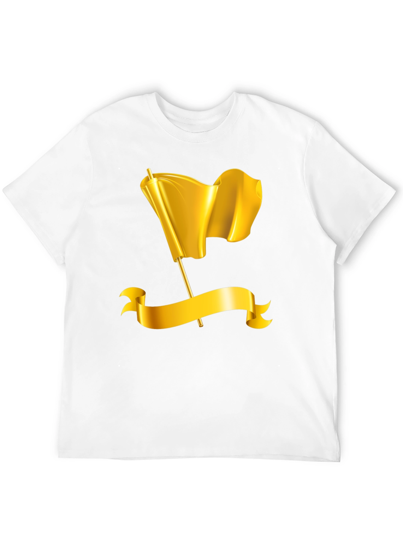 Gold Flag Graphic Tee - Premium Black T-Shirt