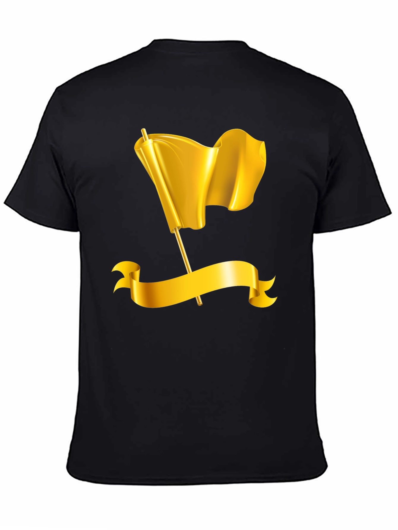 Gold Flag Graphic Tee - Premium Black T-Shirt
