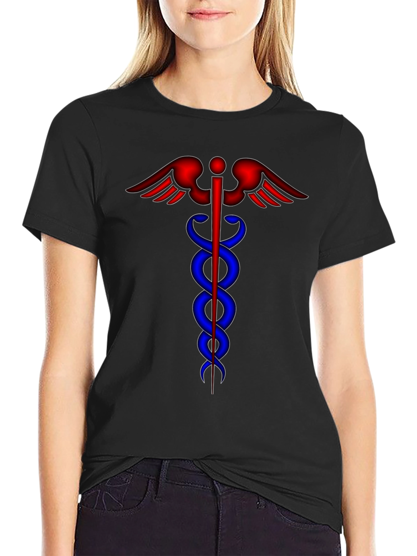 Caduceus Graphic T-Shirt - Medical Symbol