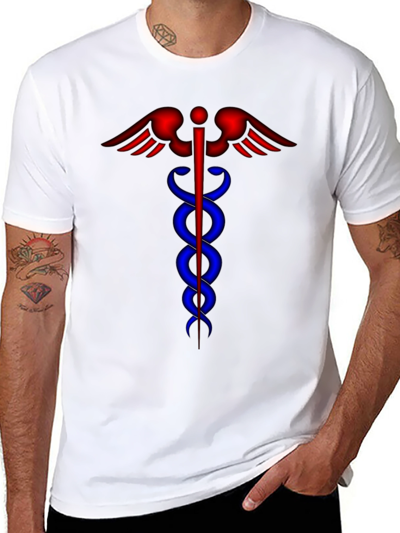 Caduceus Graphic T-Shirt - Medical Symbol
