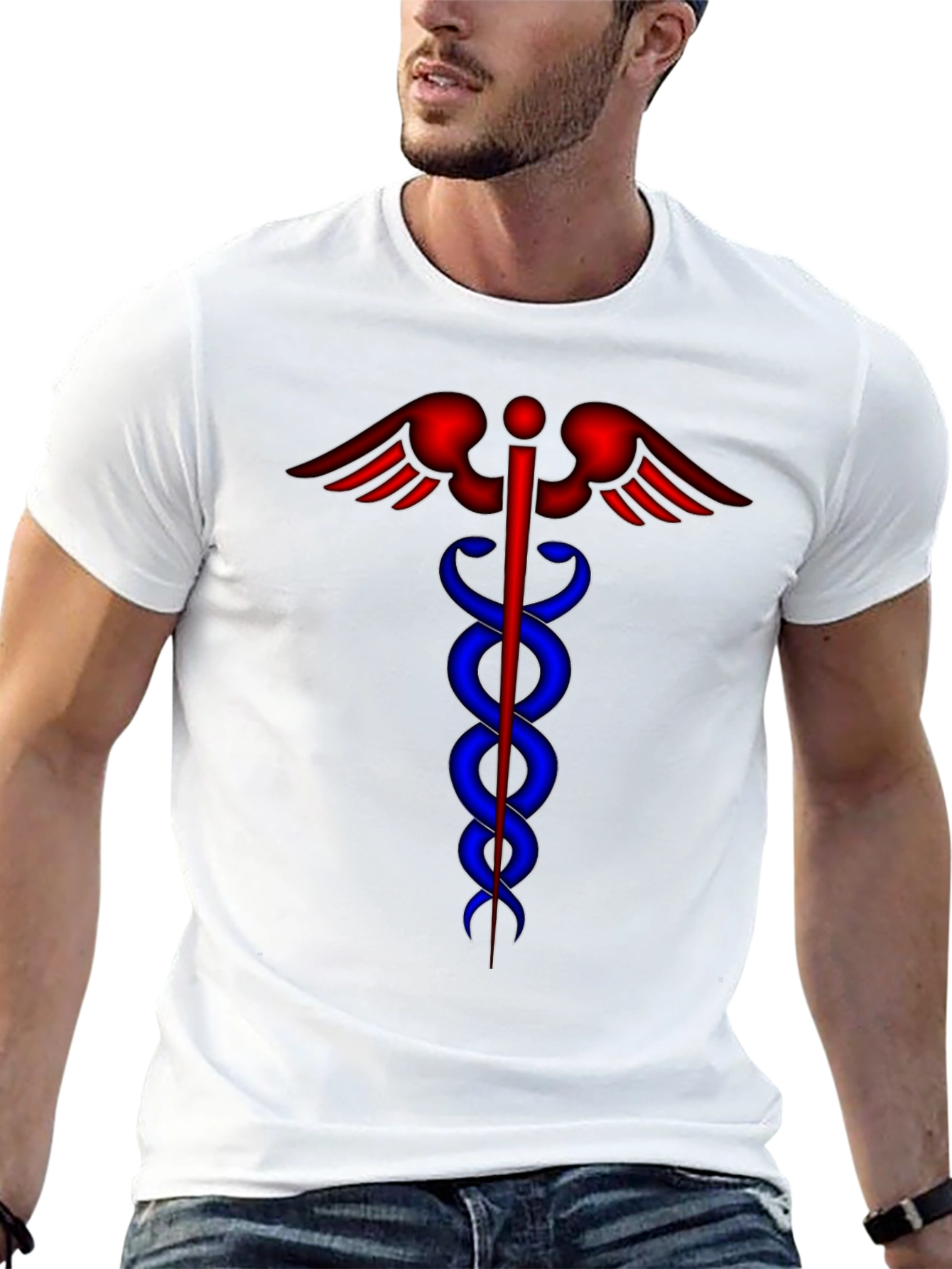 Caduceus Graphic T-Shirt - Medical Symbol
