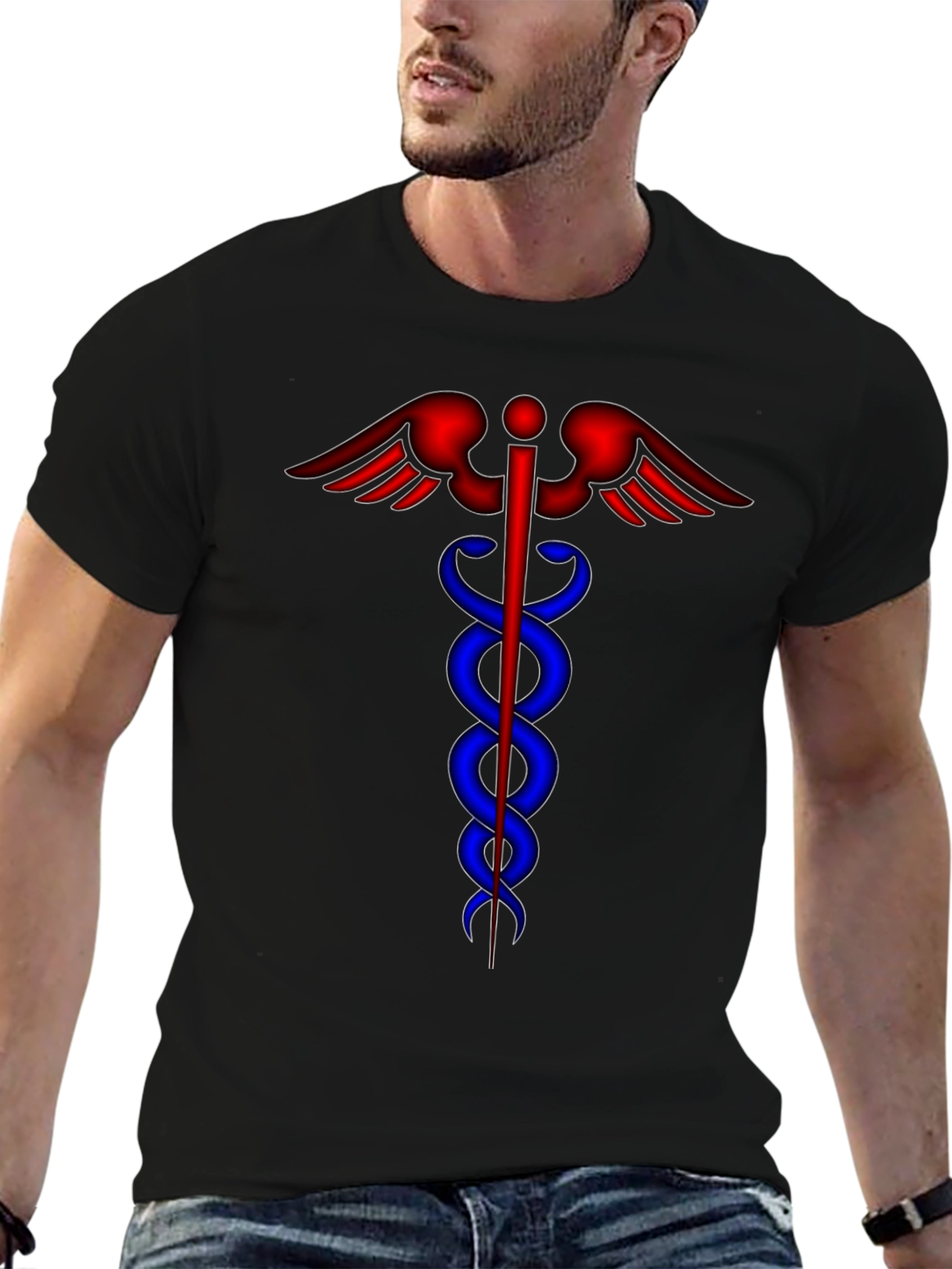 Caduceus Graphic T-Shirt - Medical Symbol