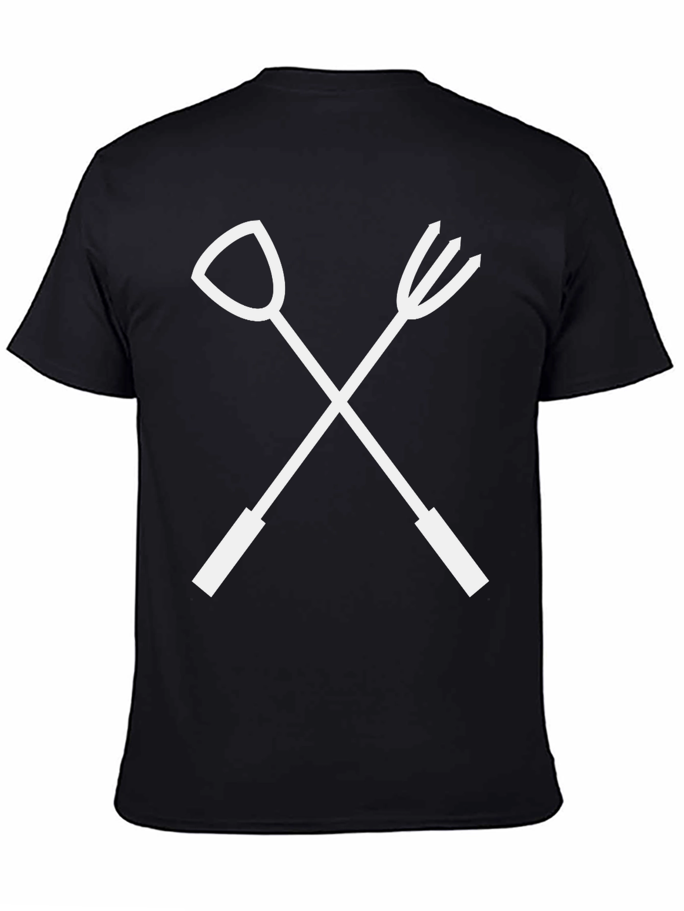 Gardening Tools Crossed T-Shirt - Black Cotton Tee