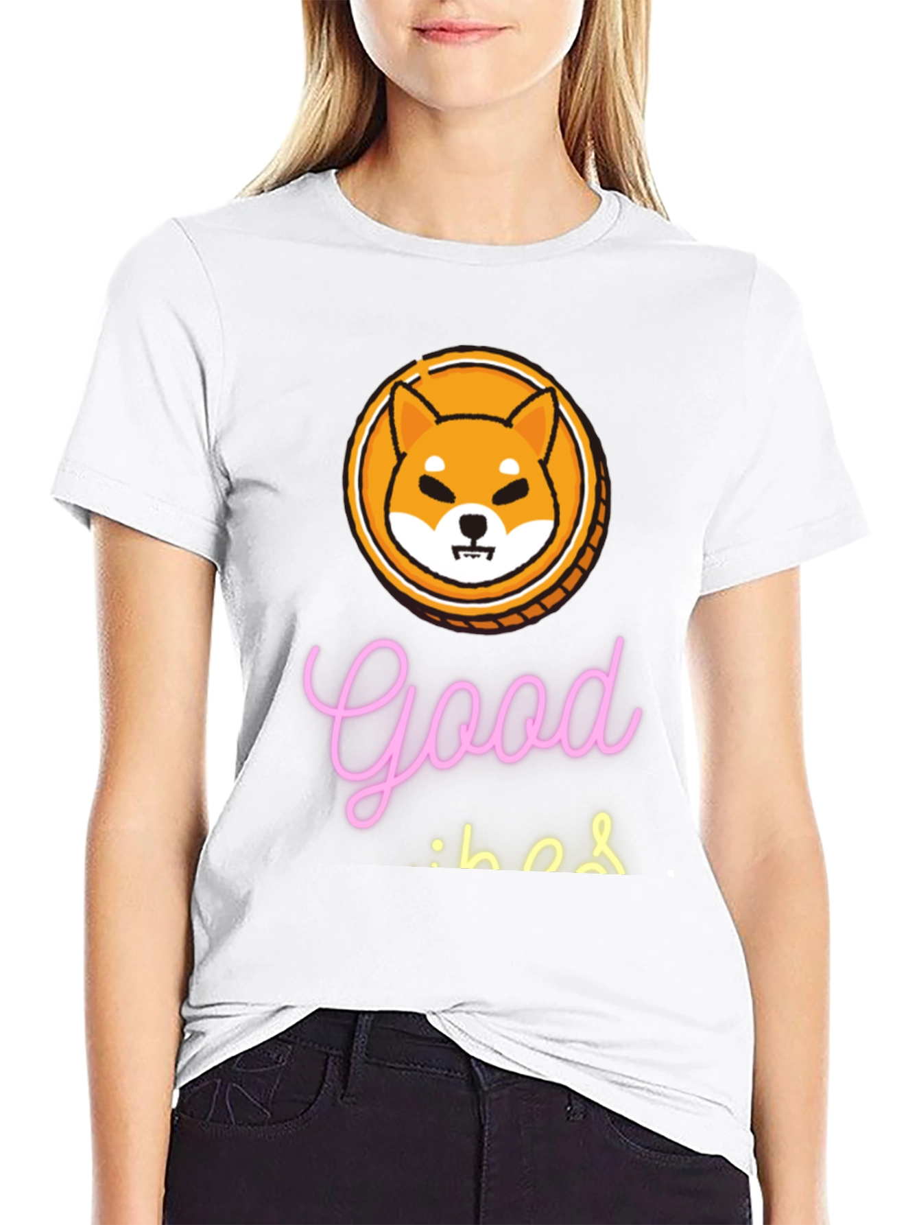 Good Vibes Shiba Coin Black T-Shirt