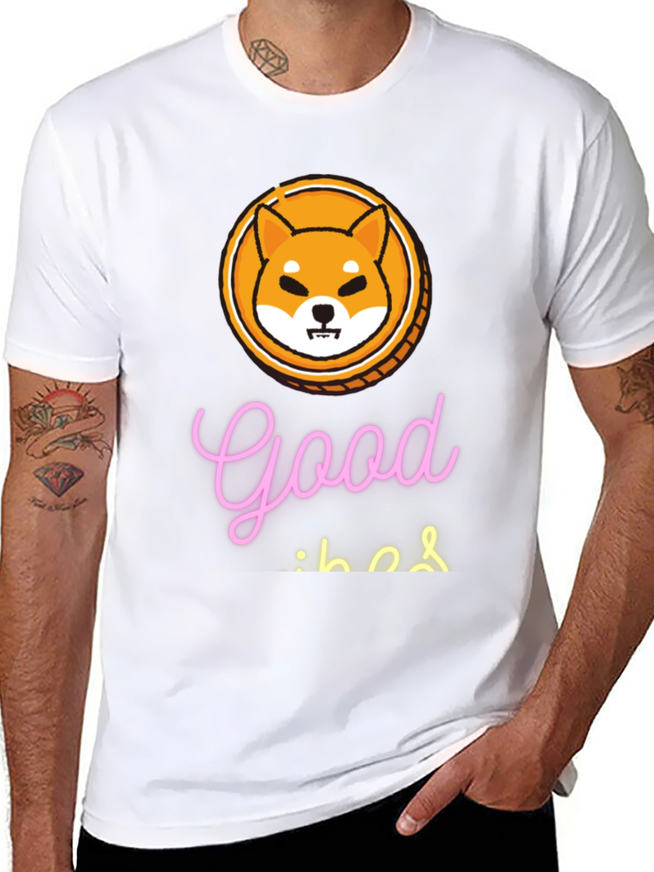 Good Vibes Shiba Coin Black T-Shirt