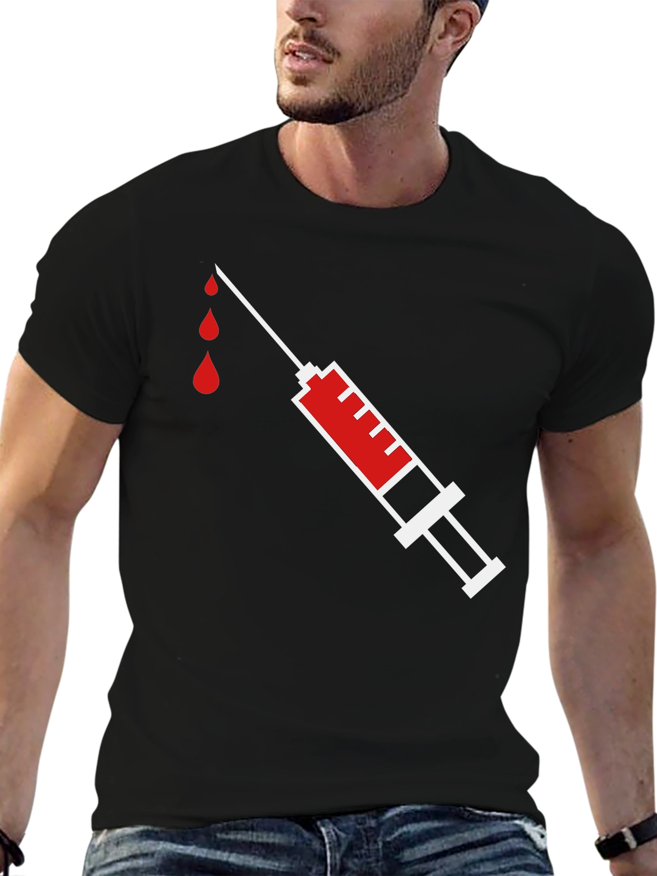 Syringe Graphic T-Shirt - Inject Some Fun!