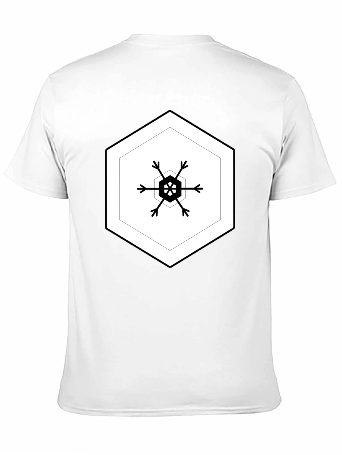 Hexagon Snowflake Black Tee