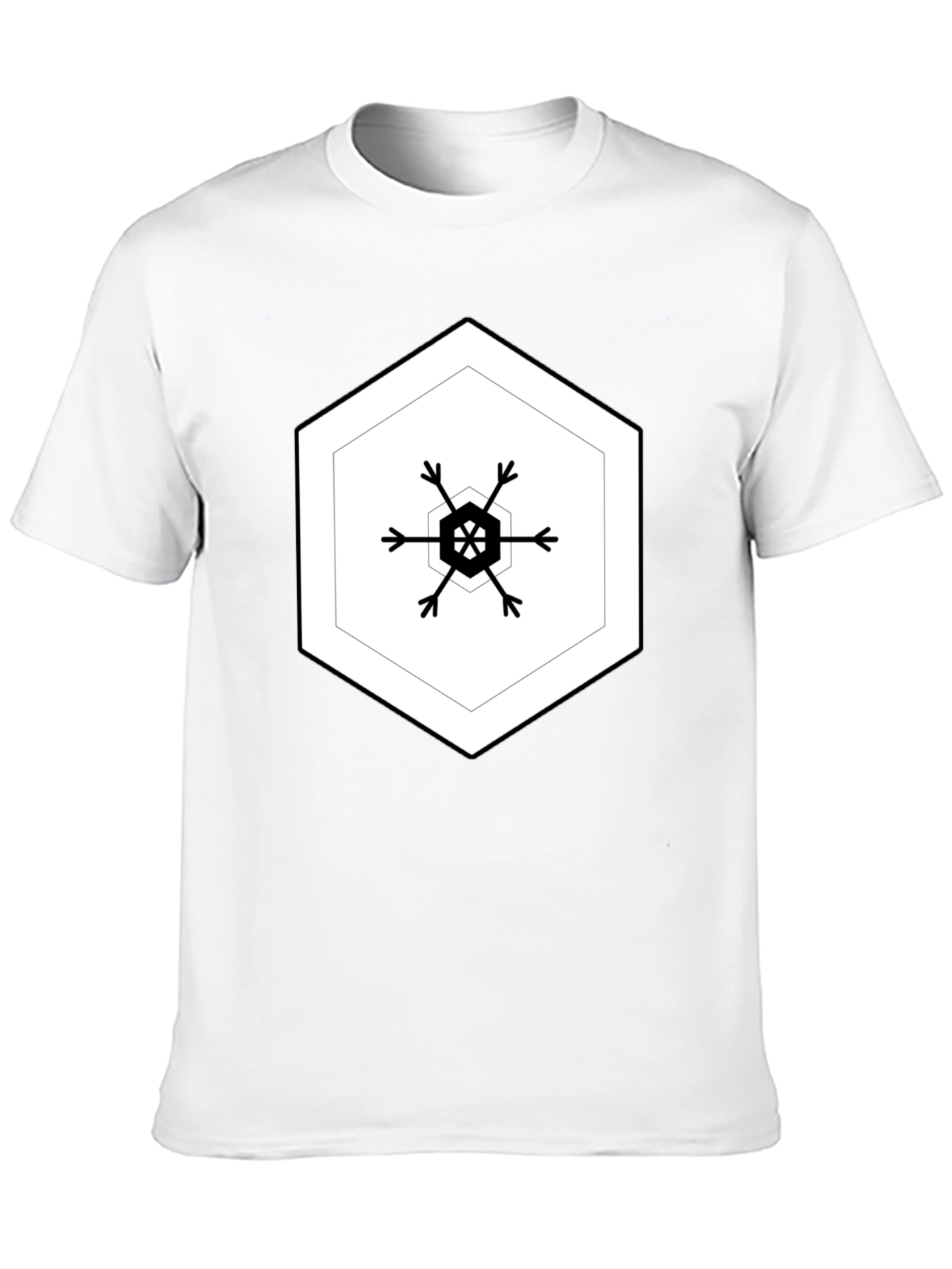 Hexagon Snowflake Black Tee