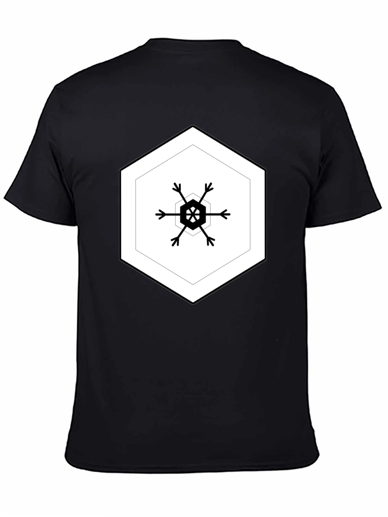Hexagon Snowflake Black Tee