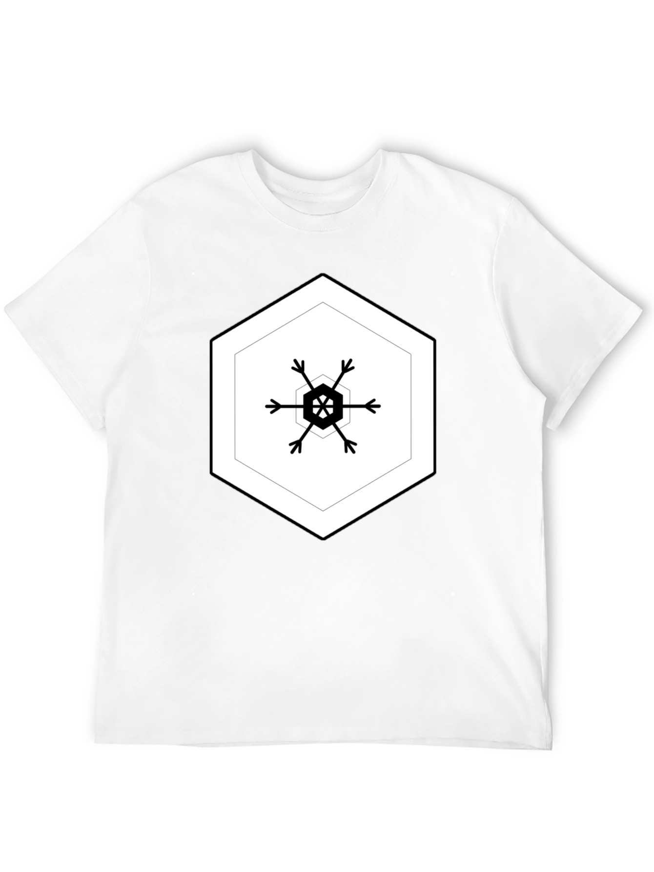 Hexagon Snowflake Black Tee