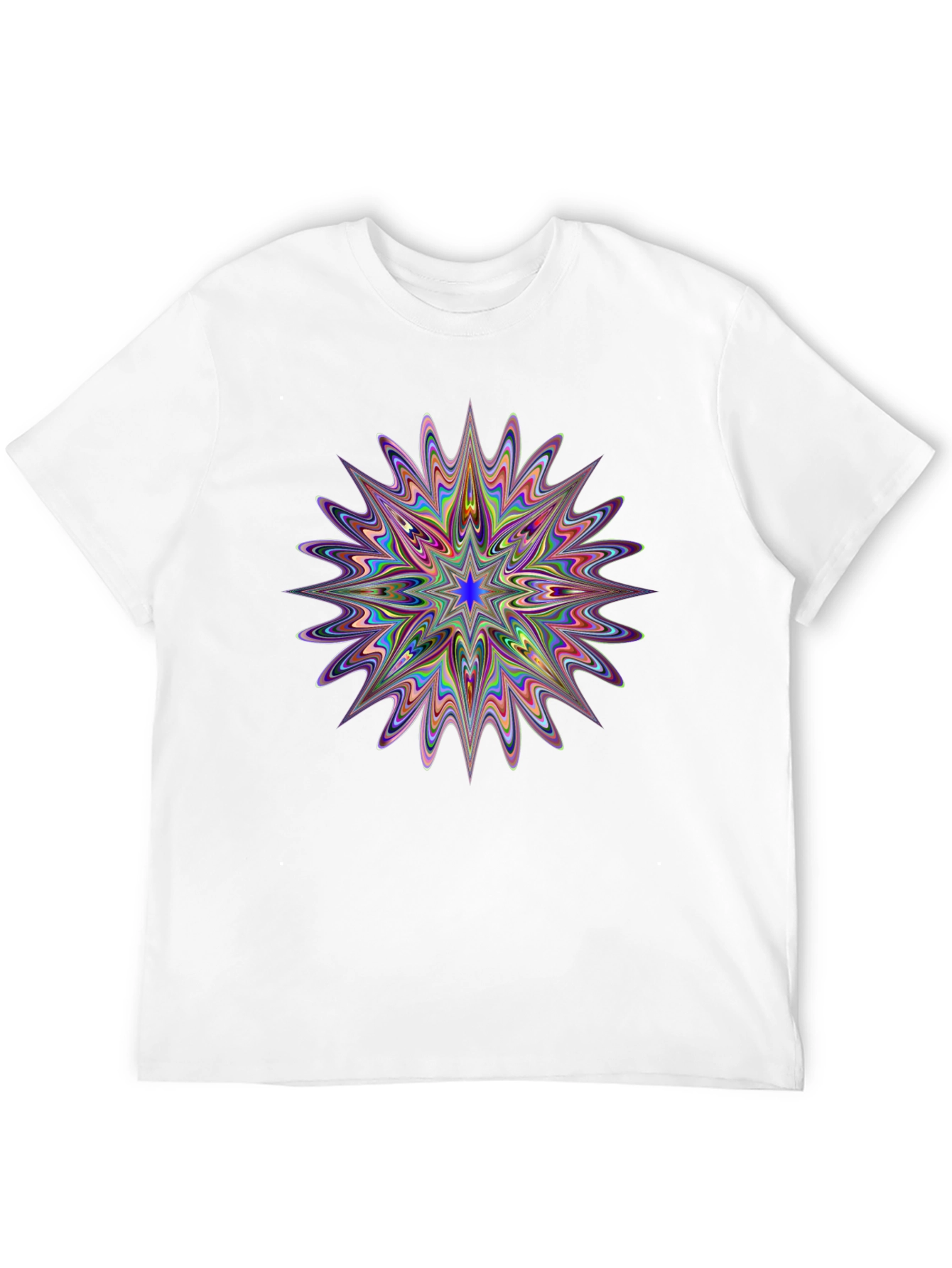 Psychedelic Star Graphic Print Black T-Shirt