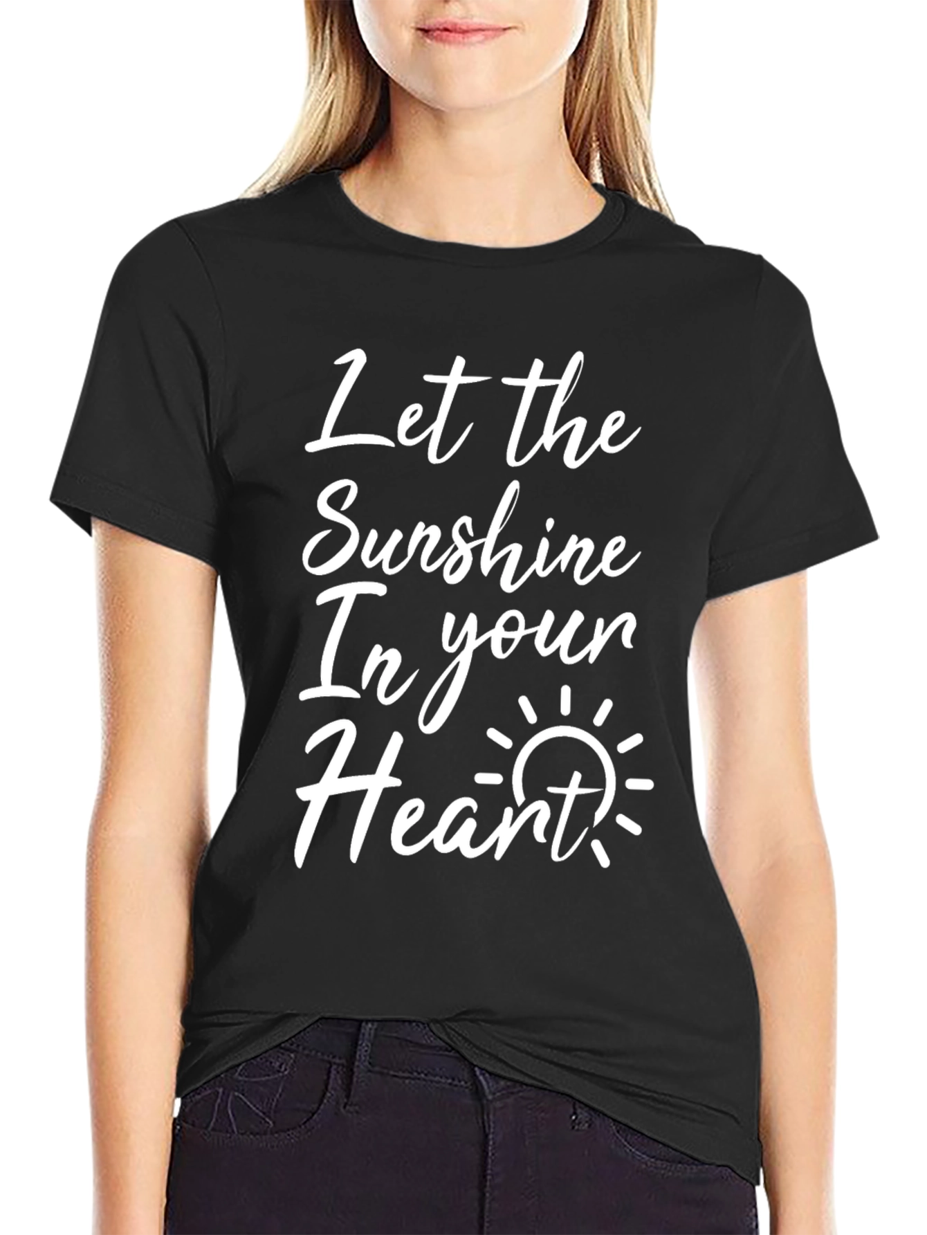 Sunshine Heart T-Shirt - Black Graphic Tee