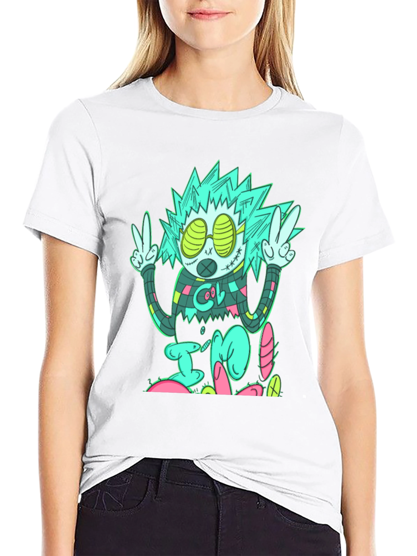 Cool Character Graphic Print Black T-Shirt