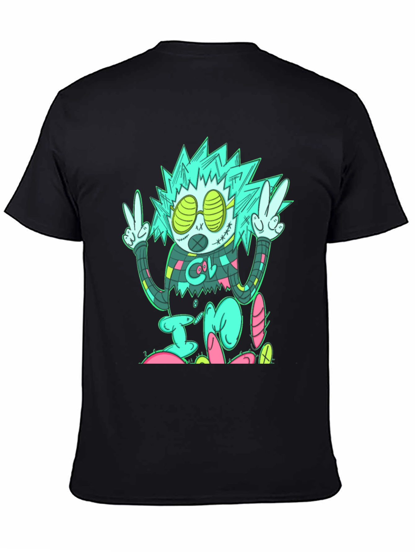 Cool Character Graphic Print Black T-Shirt