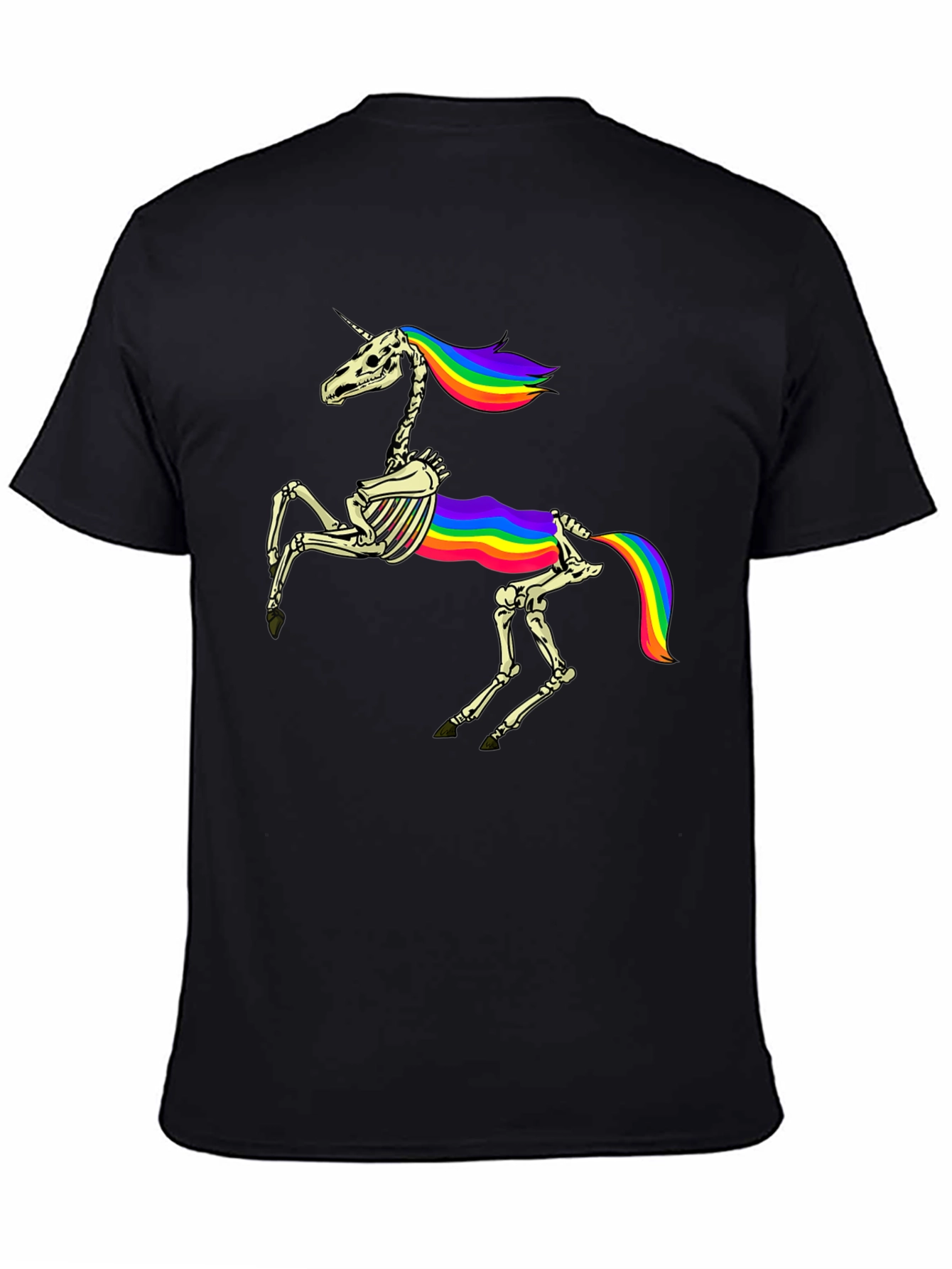 Rainbow Skeleton Unicorn Graphic Tee