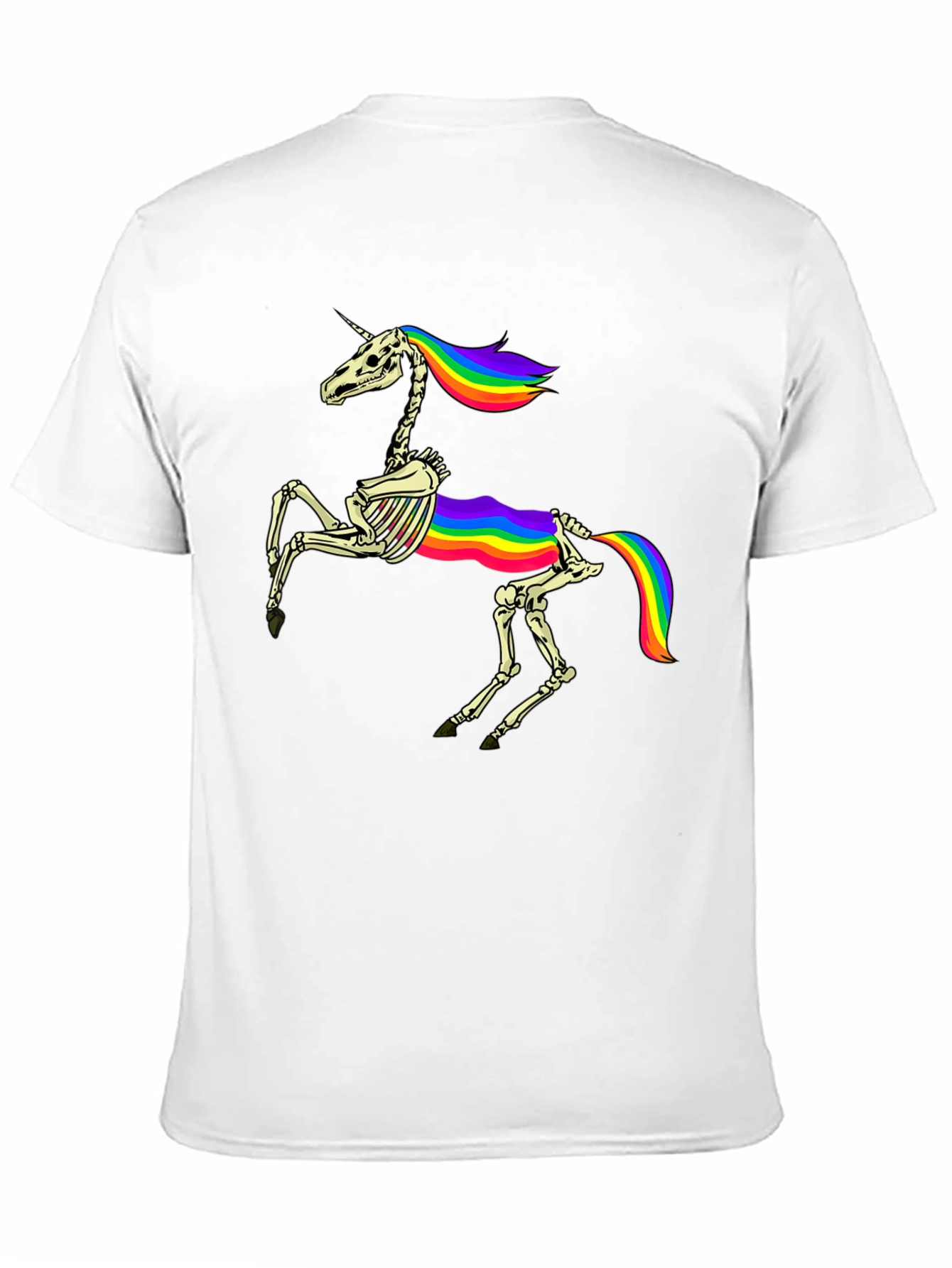 Rainbow Skeleton Unicorn Graphic Tee