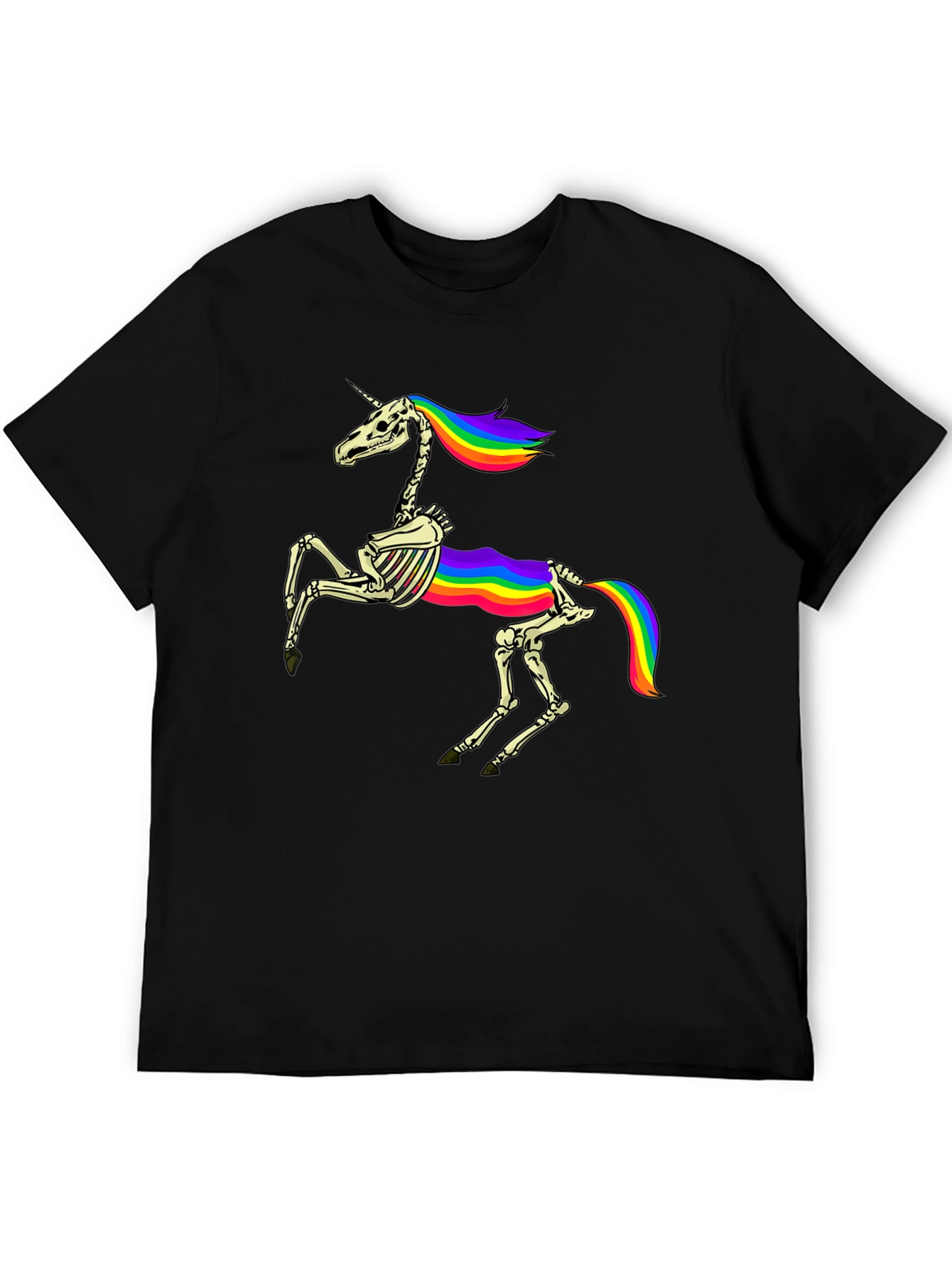Rainbow Skeleton Unicorn Graphic Tee