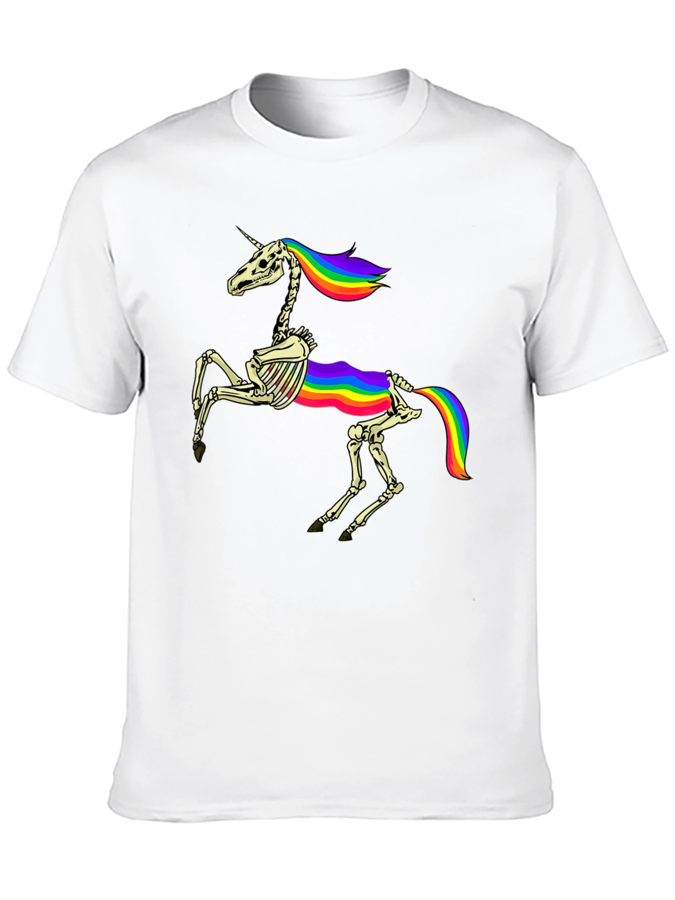 Rainbow Skeleton Unicorn Graphic Tee