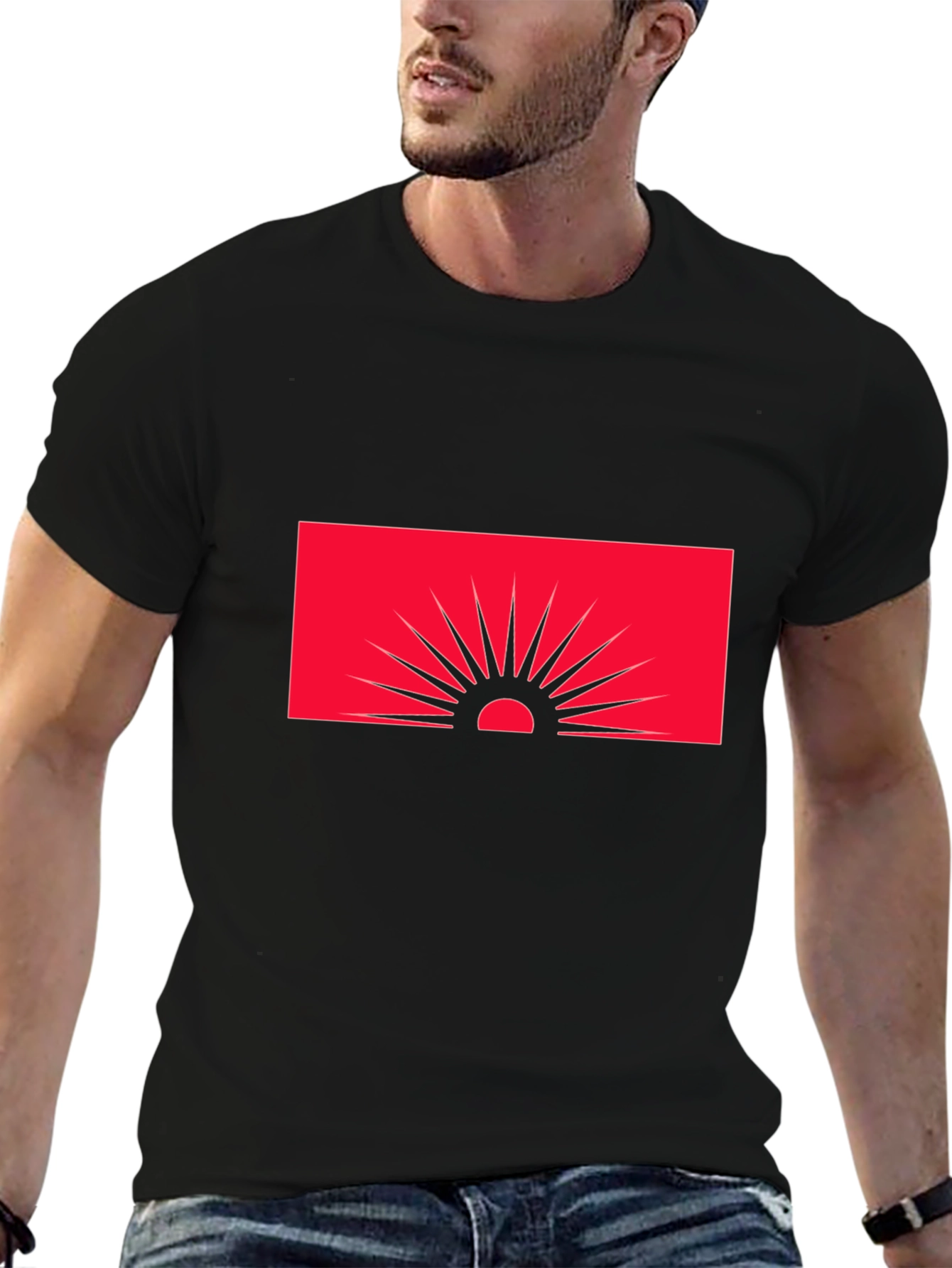Sunset Graphic Tee - Modern Black T-Shirt