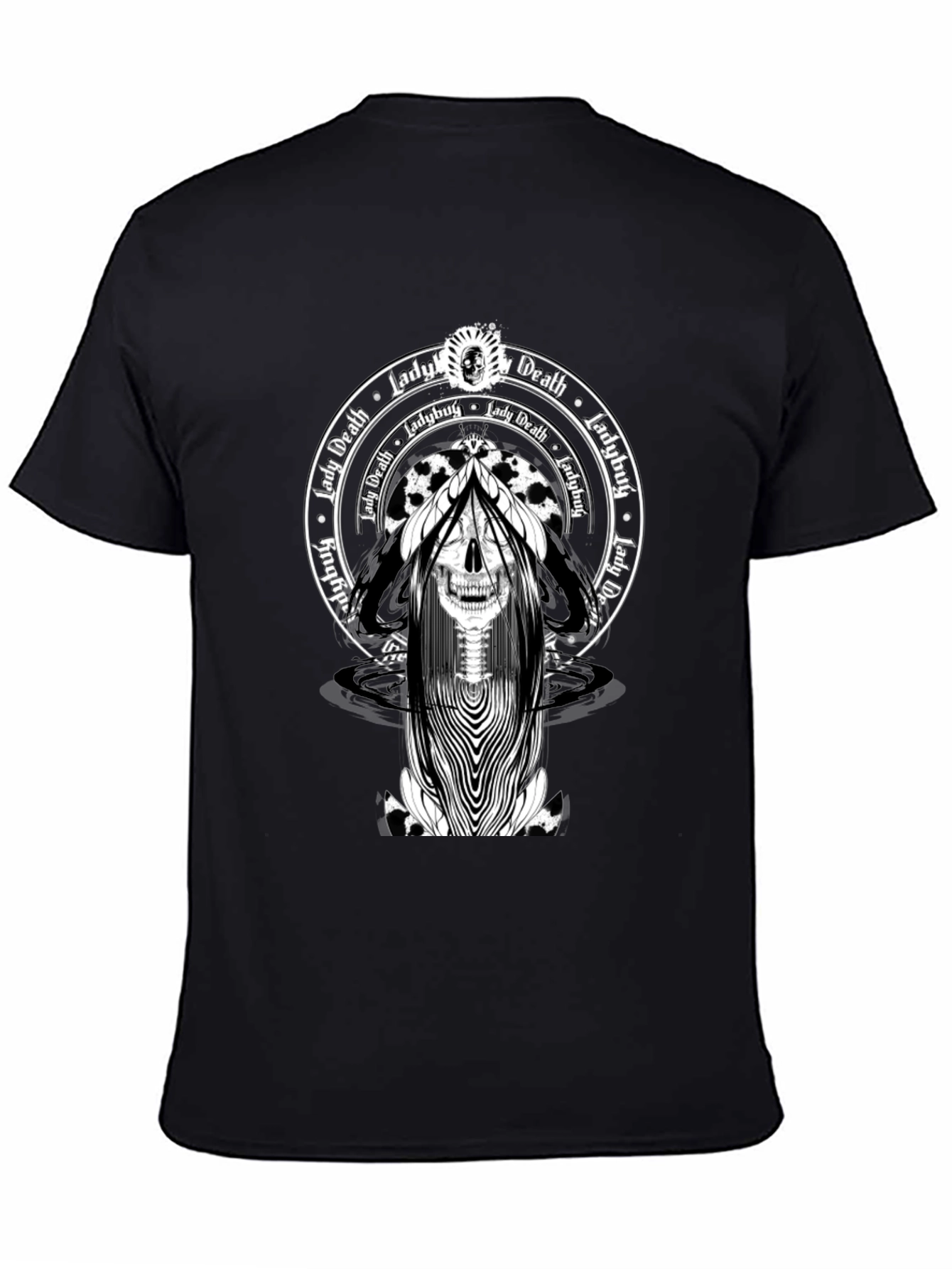 Lady Death Skull Graphic Tee - Black