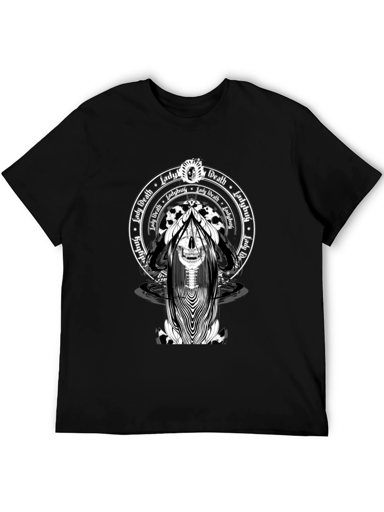 Lady Death Skull Graphic Tee - Black