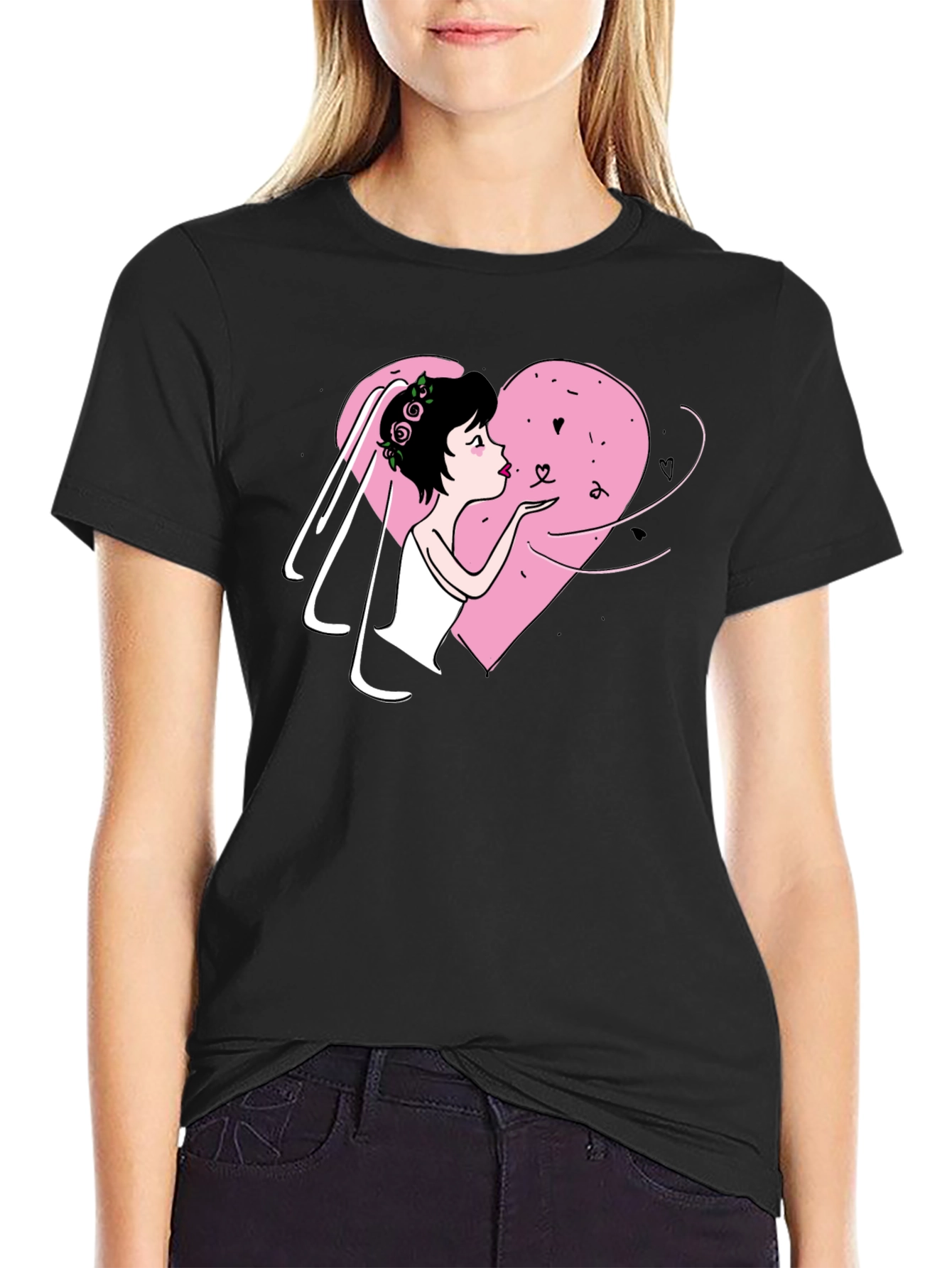 Bride Heart T-Shirt - Black