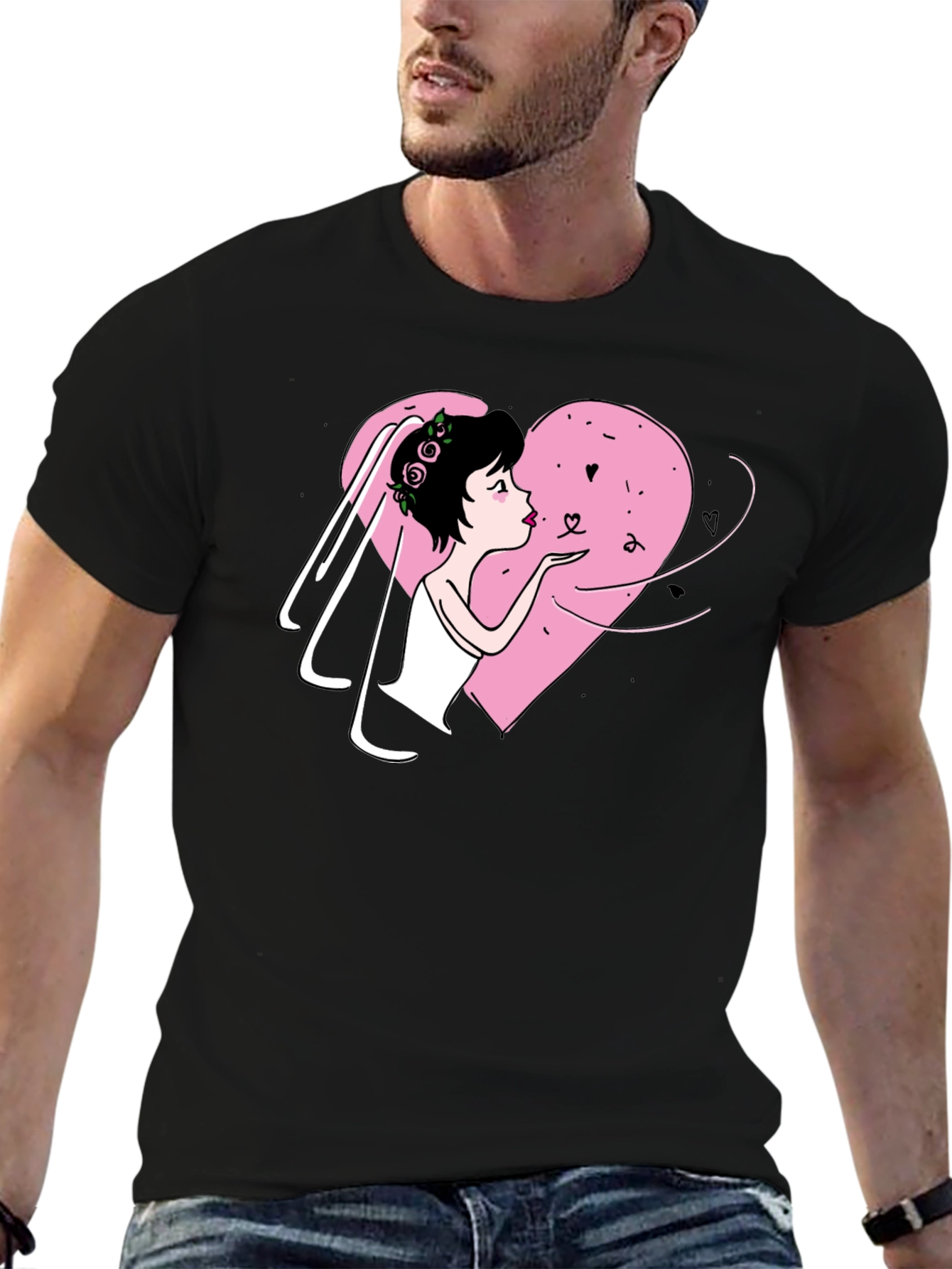 Bride Heart T-Shirt - Black
