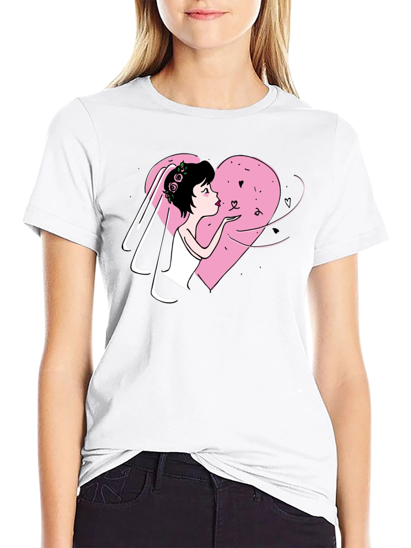 Bride Heart T-Shirt - Black