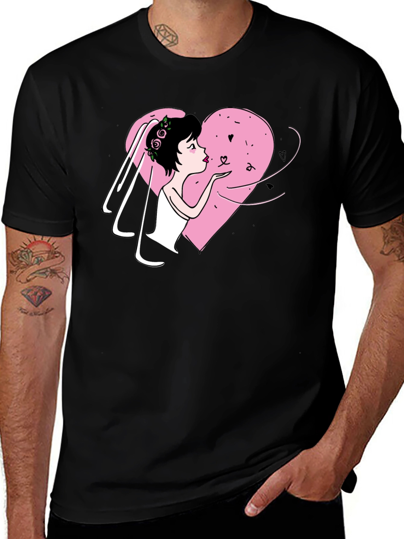Bride Heart T-Shirt - Black