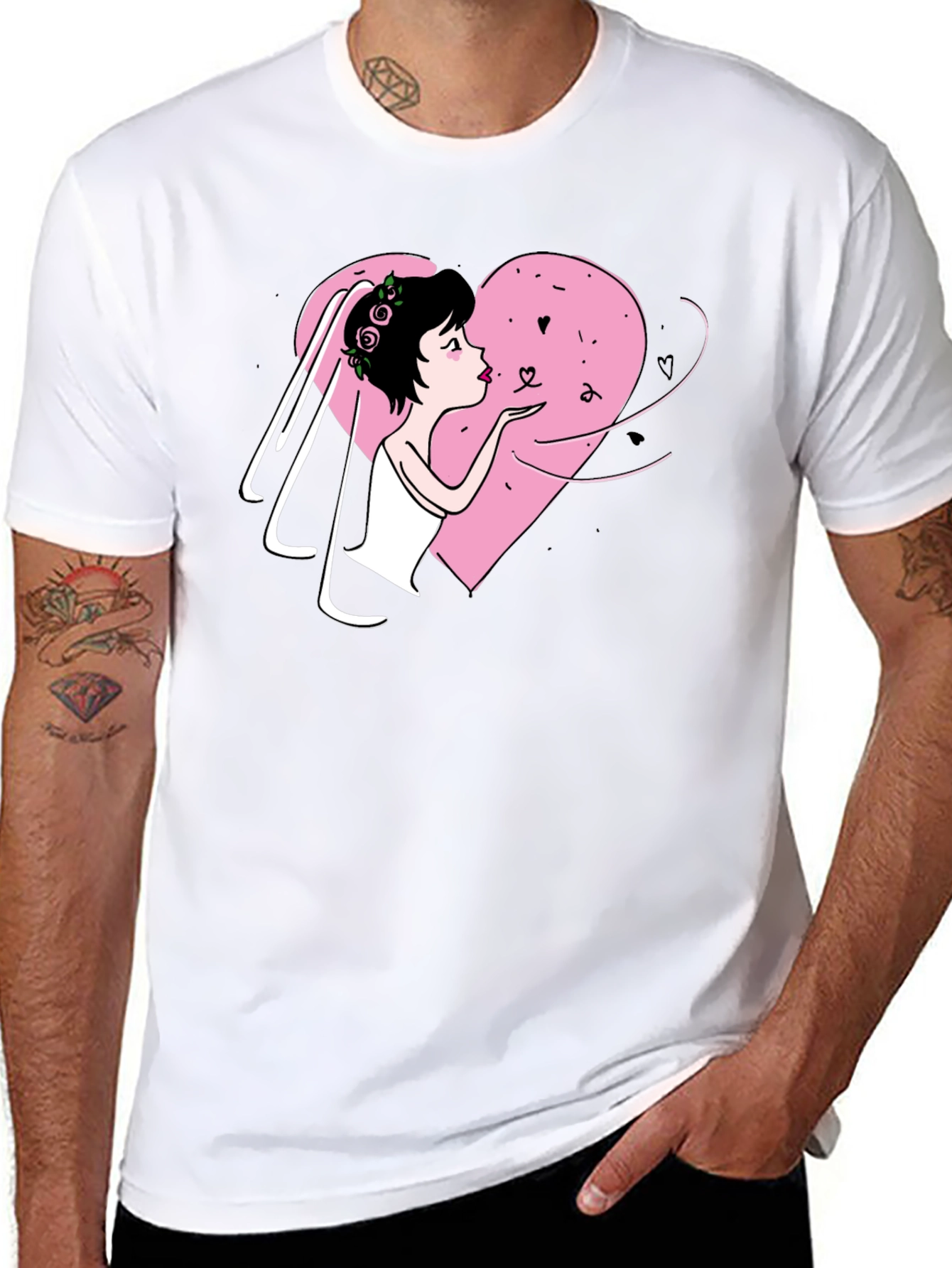 Bride Heart T-Shirt - Black