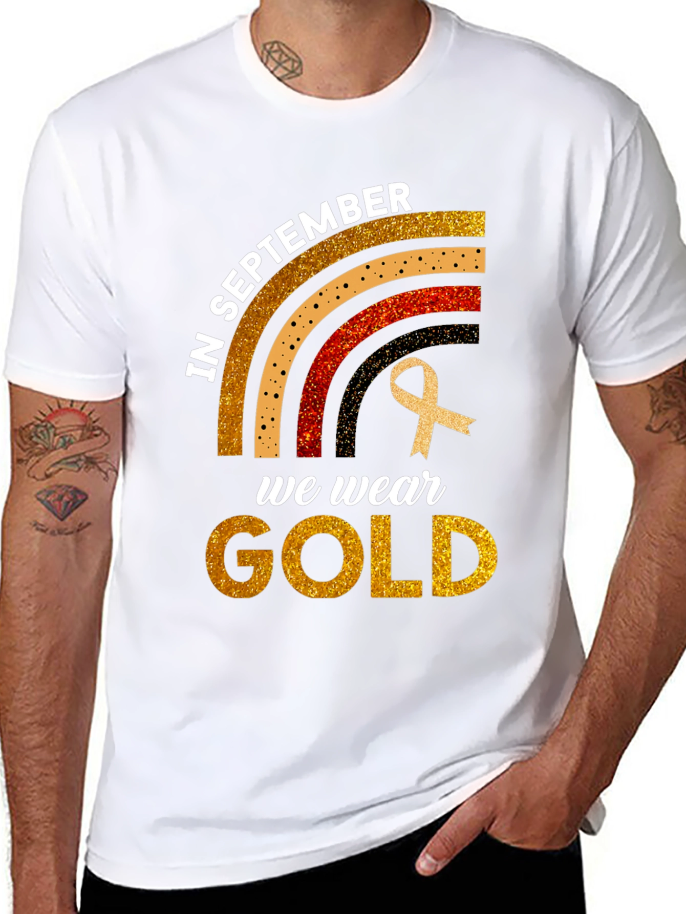 In September We Wear Gold Childhood Cancer Awareness T-Shirt