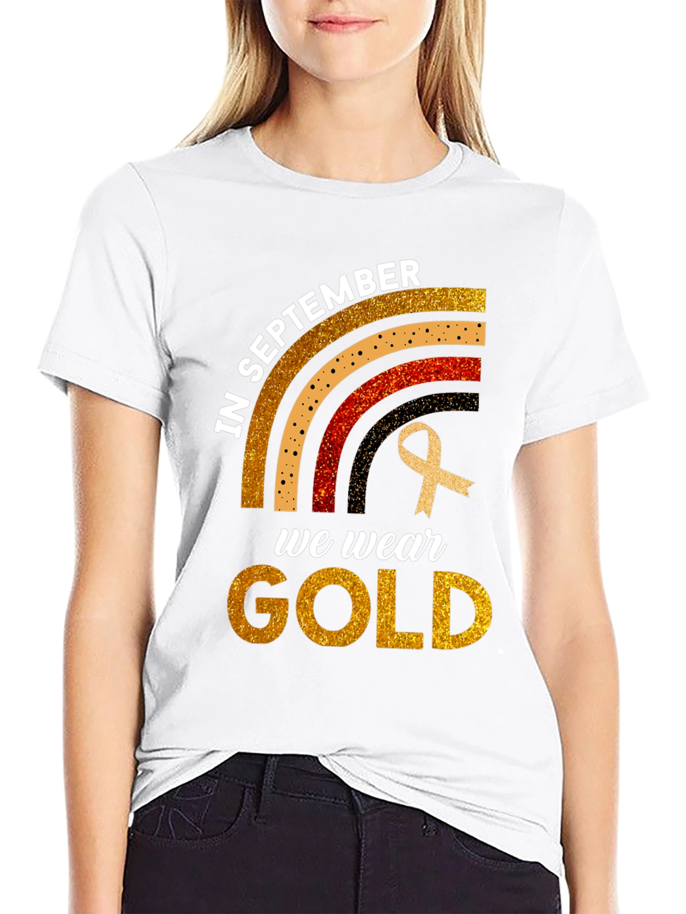 In September We Wear Gold Childhood Cancer Awareness T-Shirt