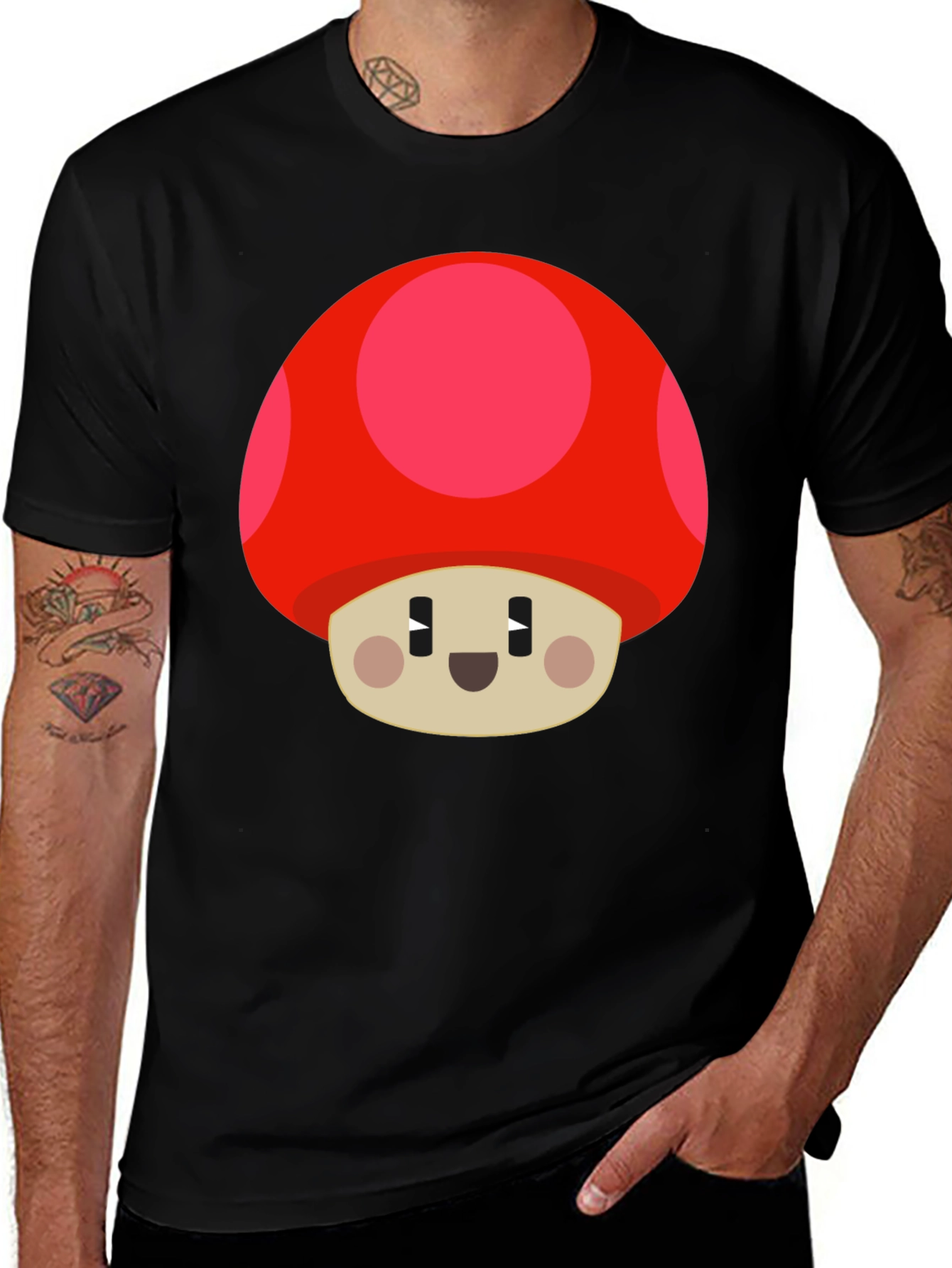 Mushroom Graphic T-Shirt - Black