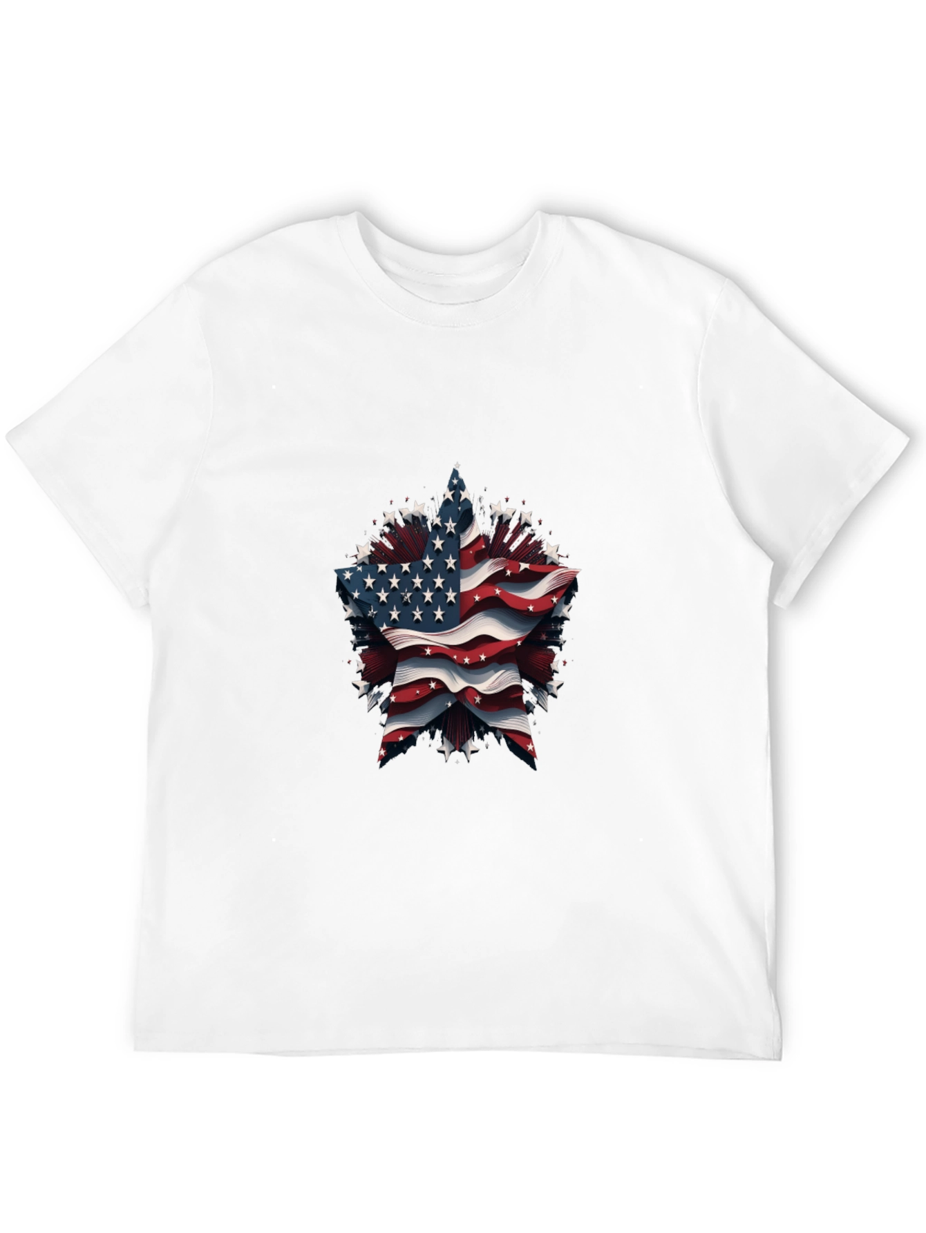 Patriotic Star Tee - American Flag Design