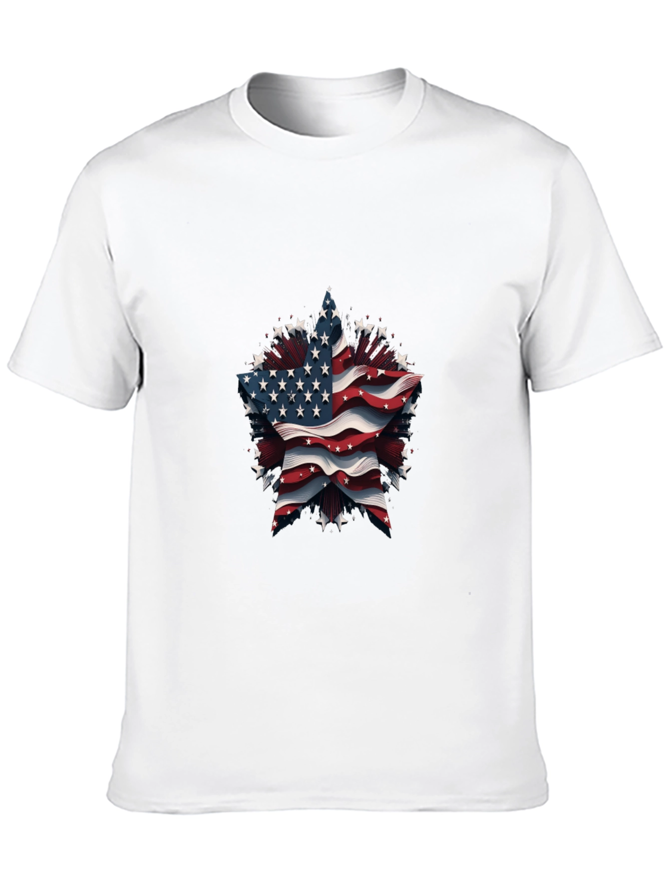 Patriotic Star Tee - American Flag Design