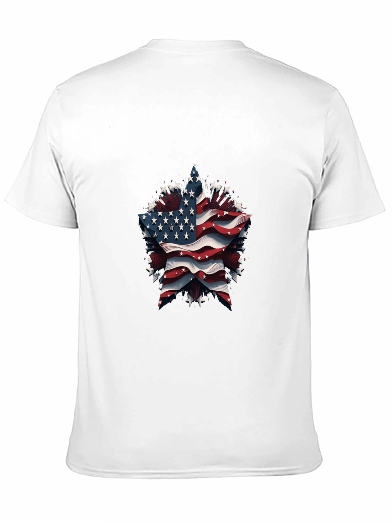 Patriotic Star Tee - American Flag Design