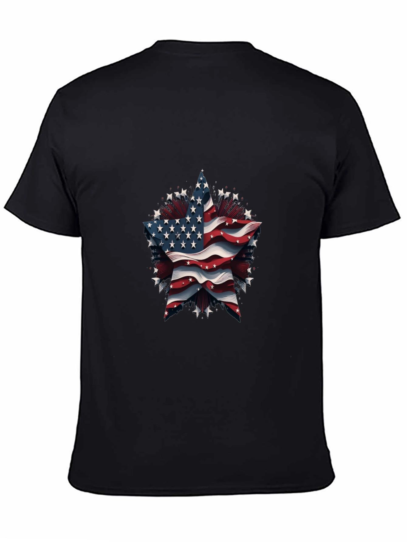 Patriotic Star Tee - American Flag Design