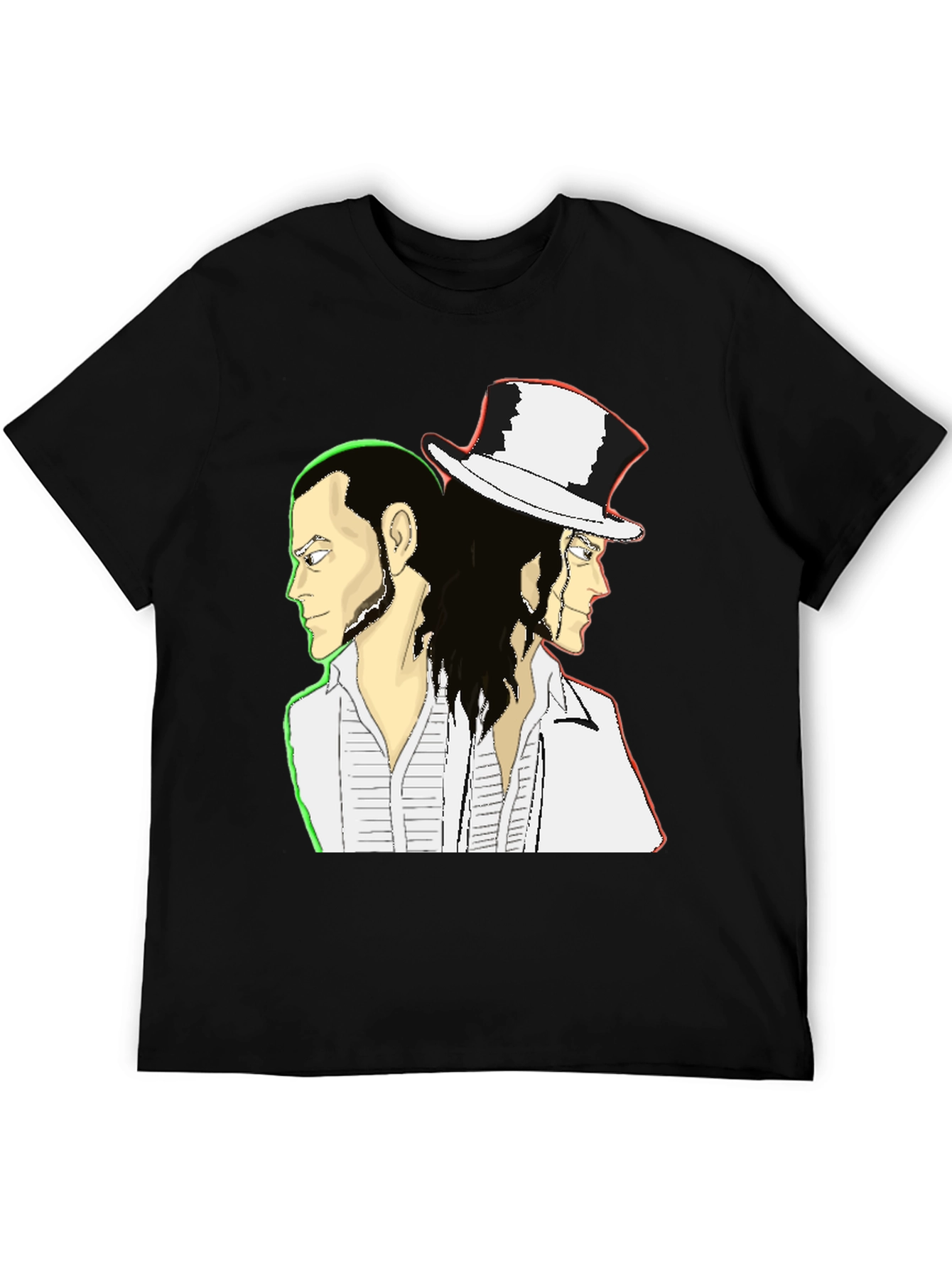 Double Image Graphic Tee - Unisex Black T-Shirt