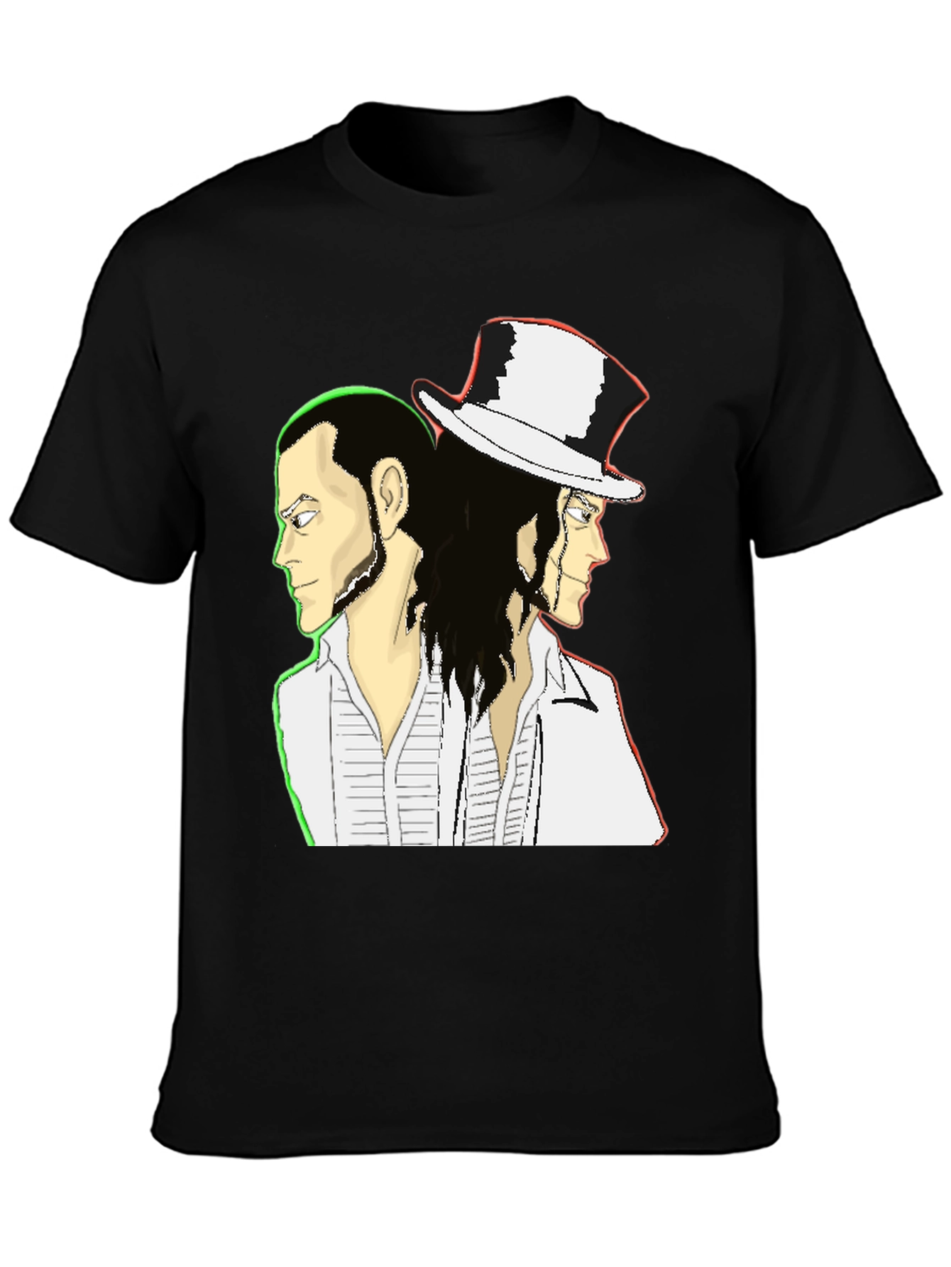 Double Image Graphic Tee - Unisex Black T-Shirt