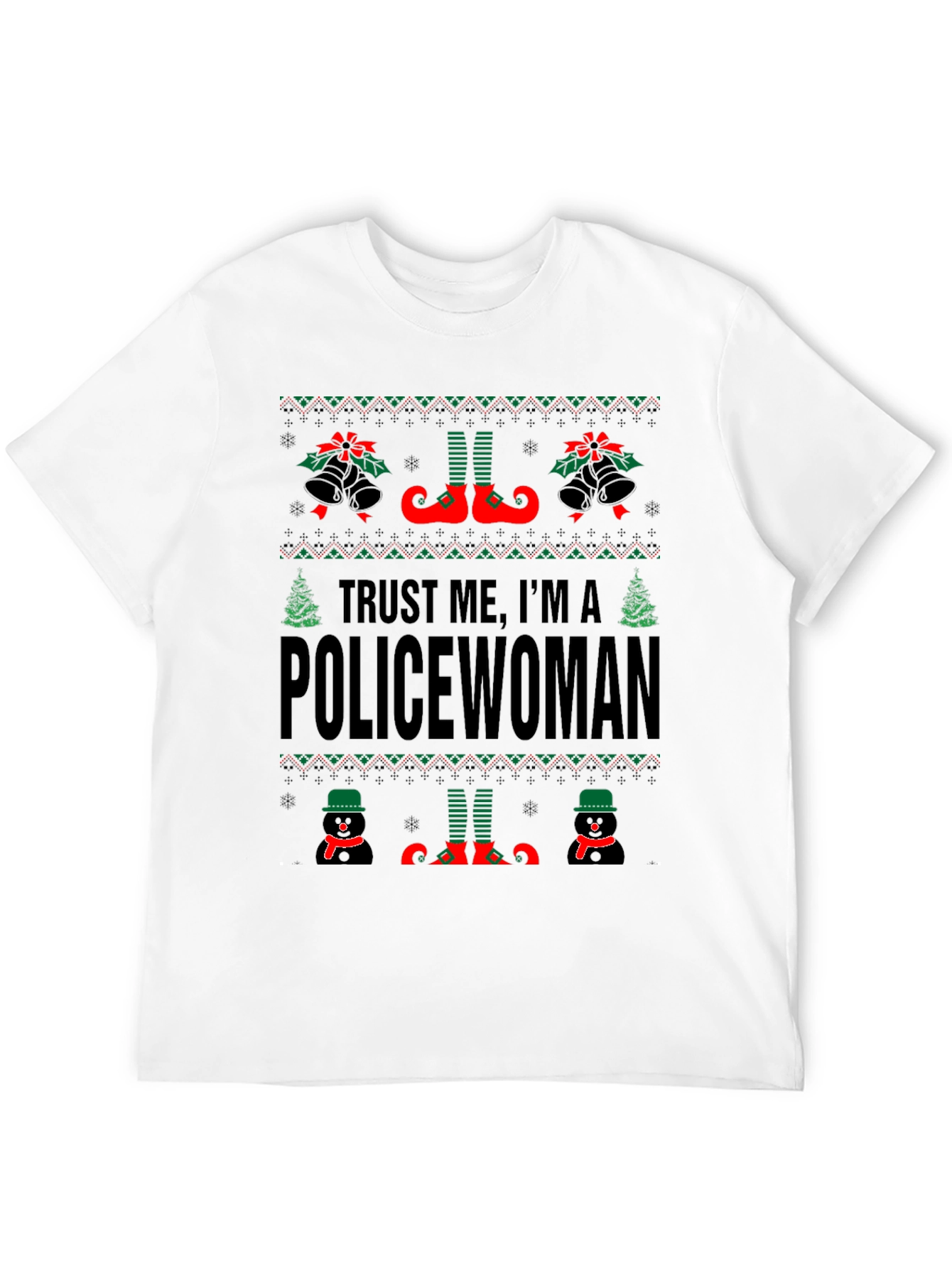 Trust Me Im a Policewoman Ugly Christmas Sweater T-Shirt