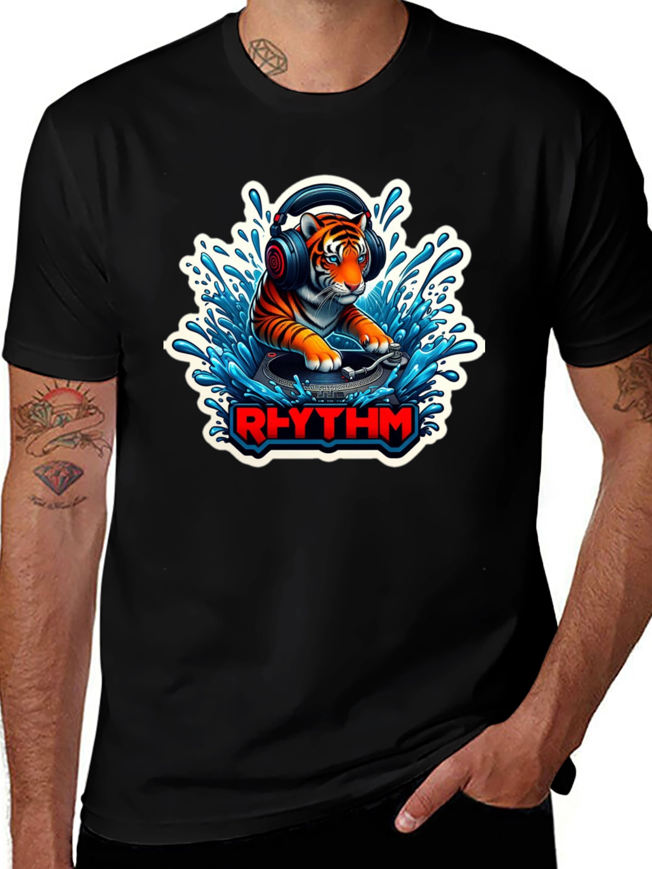 DJ Tiger Rhythm T-Shirt - Unique Graphic Tee