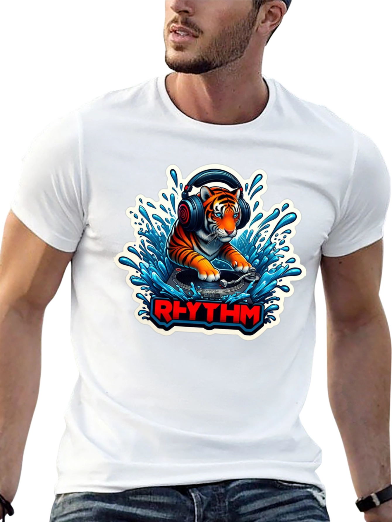 DJ Tiger Rhythm T-Shirt - Unique Graphic Tee