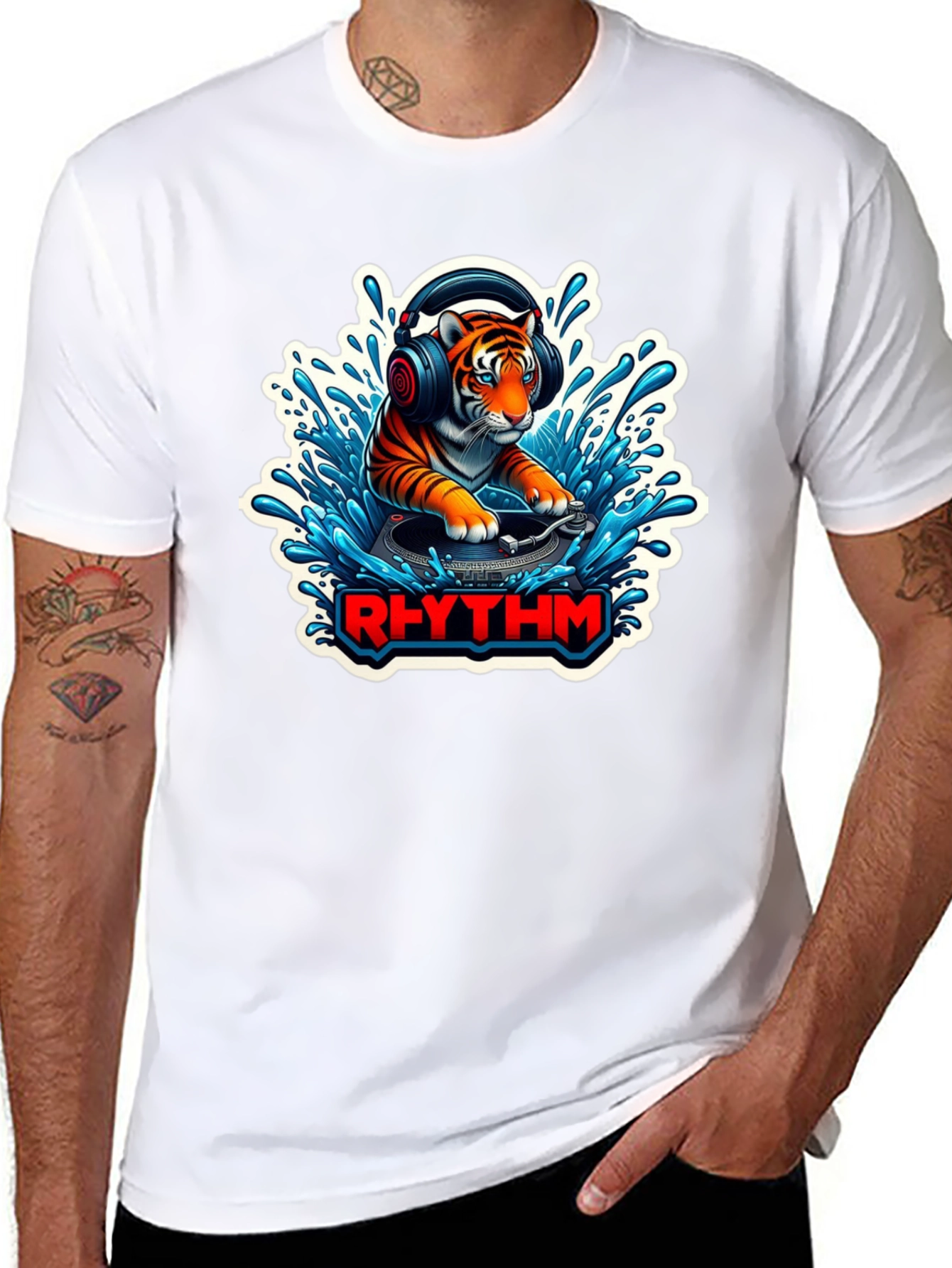 DJ Tiger Rhythm T-Shirt - Unique Graphic Tee