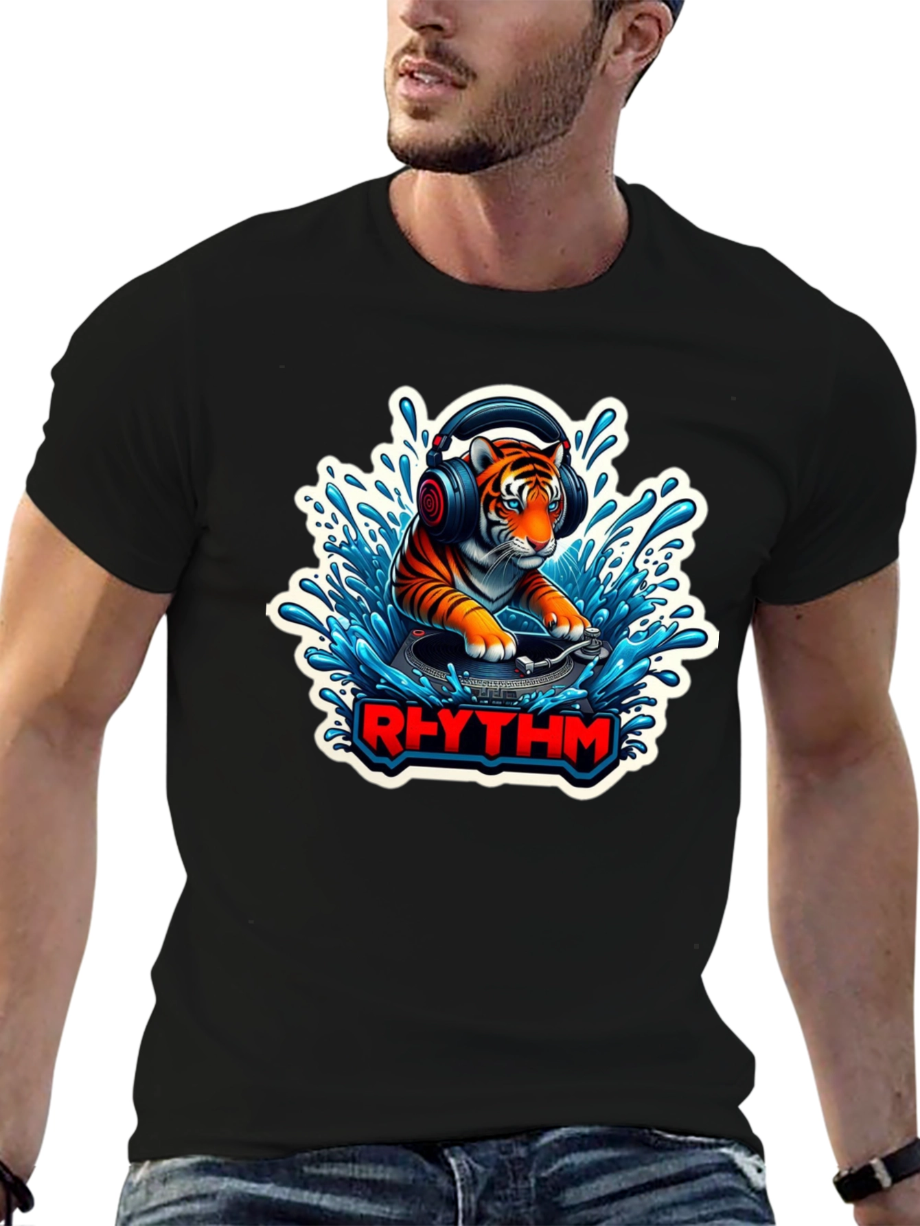 DJ Tiger Rhythm T-Shirt - Unique Graphic Tee
