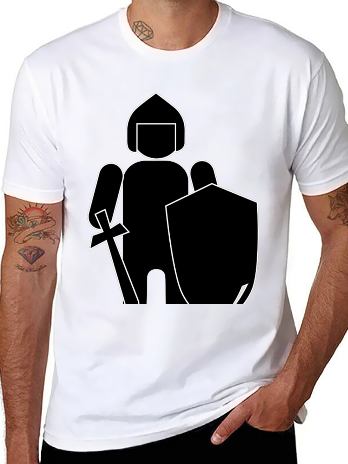 Knight Graphic Tee - Black Cotton Blend