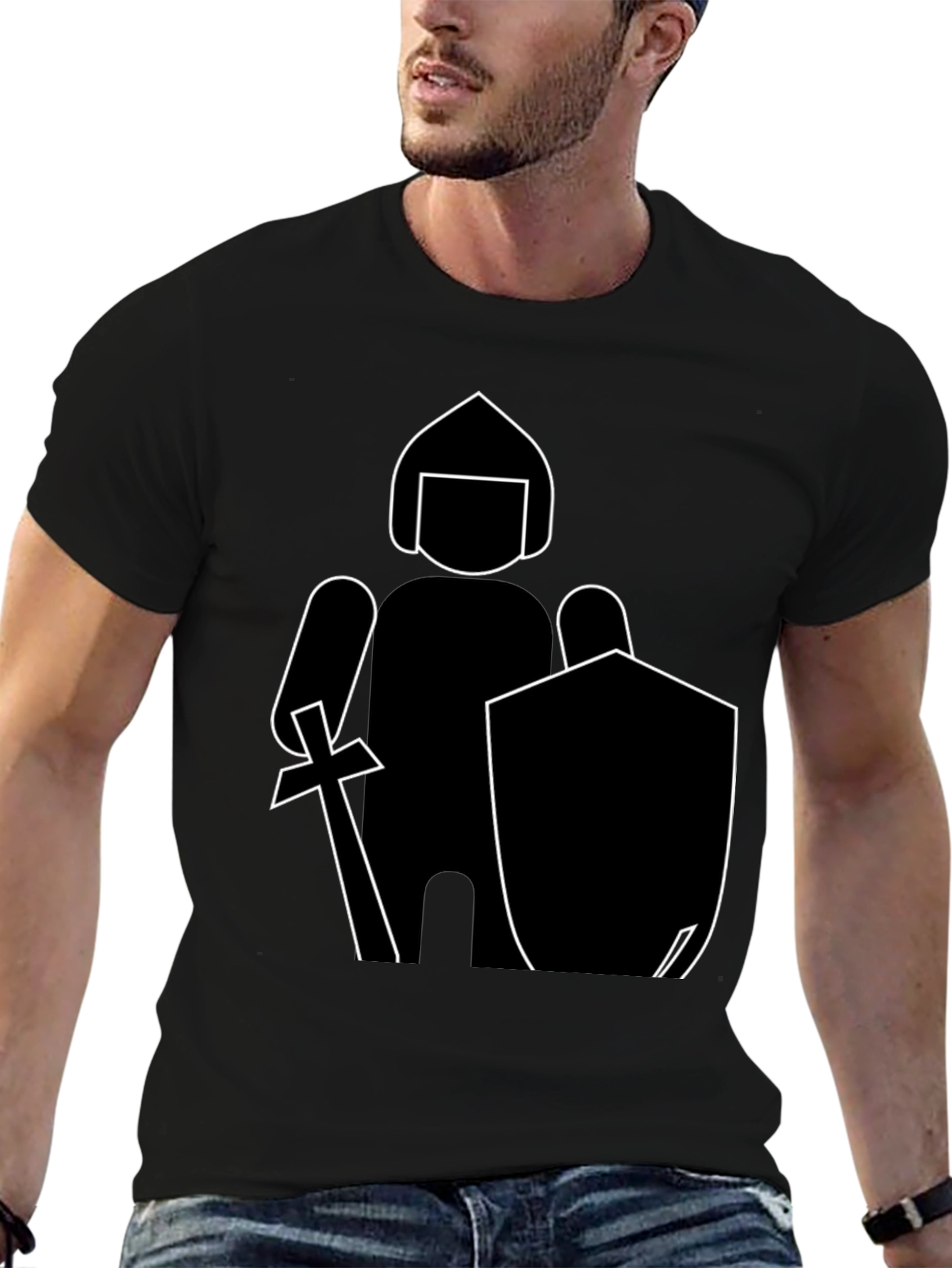 Knight Graphic Tee - Black Cotton Blend