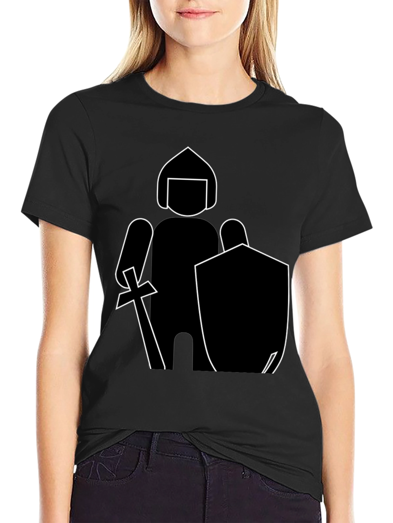 Knight Graphic Tee - Black Cotton Blend