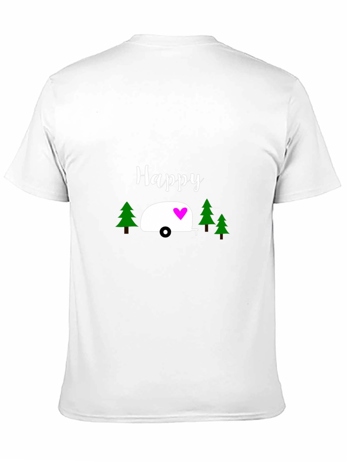 Happy Camper Graphic Tee - Black Cotton T-Shirt